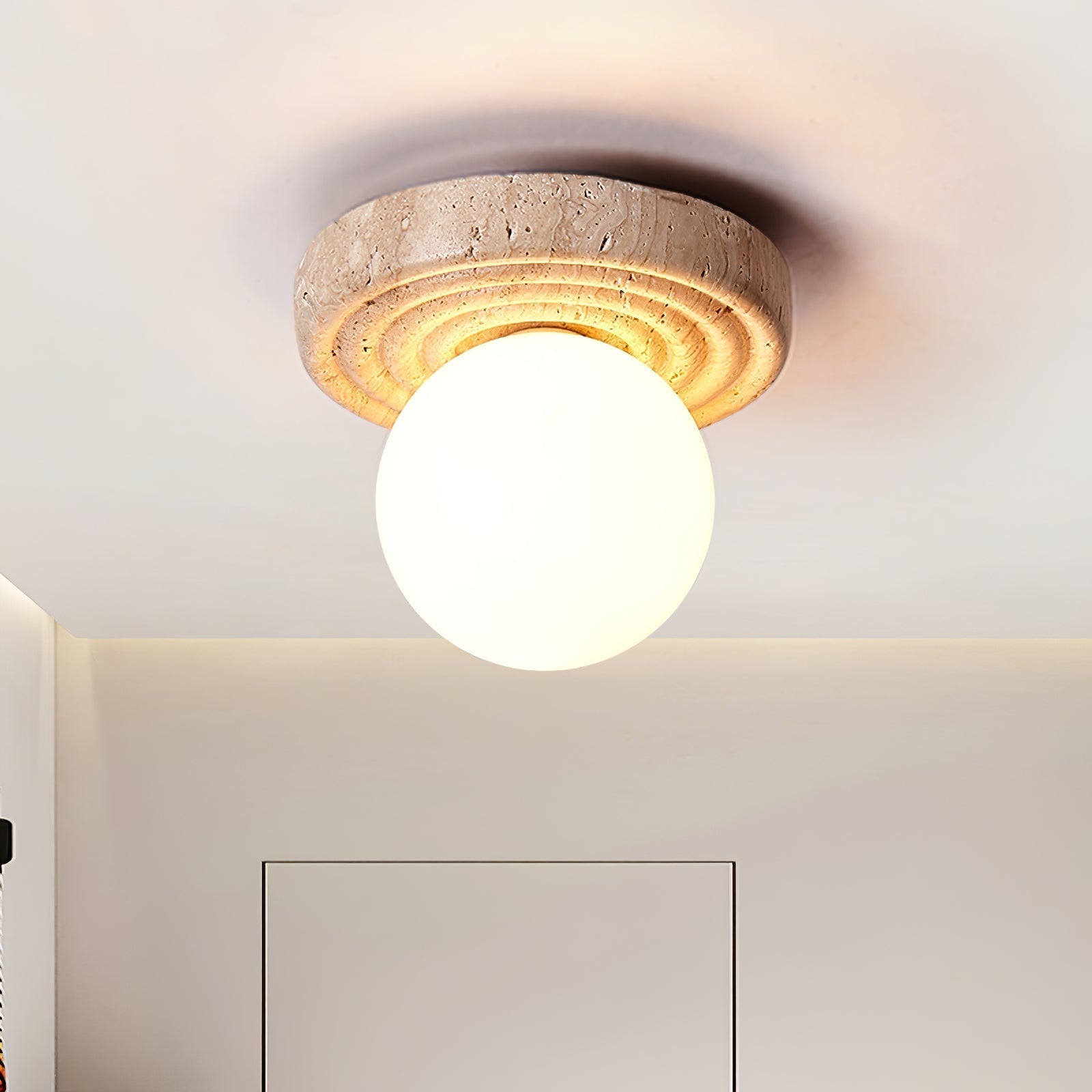 Carmen Travertine Ceiling Light - Letslighting