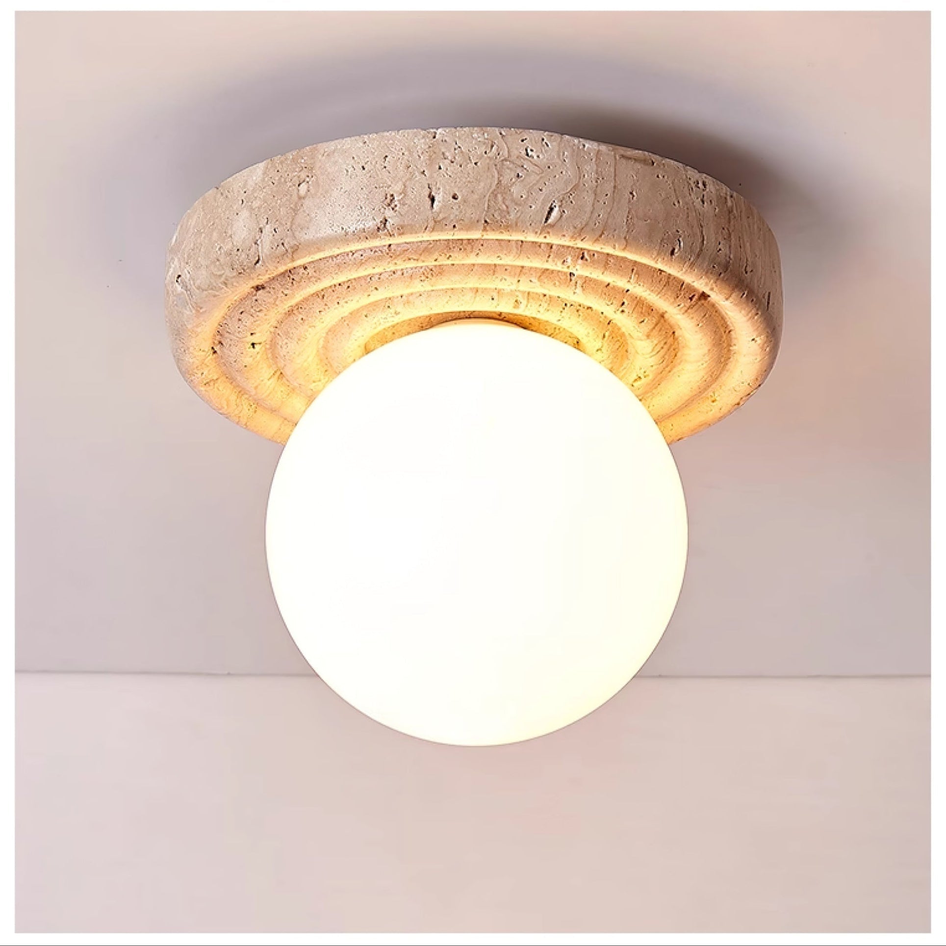 Carmen Travertine Ceiling Light - Letslighting