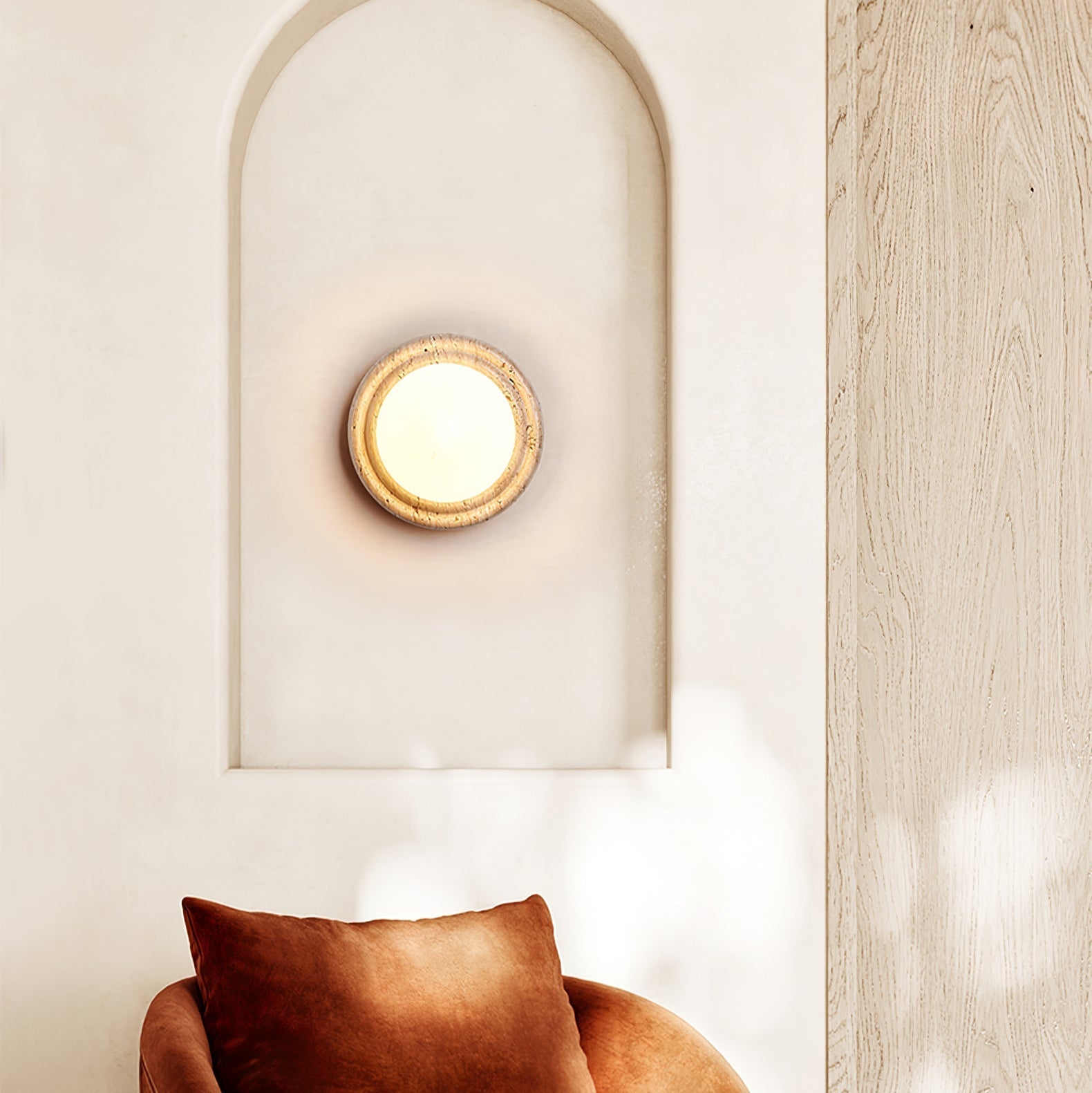 Echo Travertine Globe Wall Lamp - Letslighting