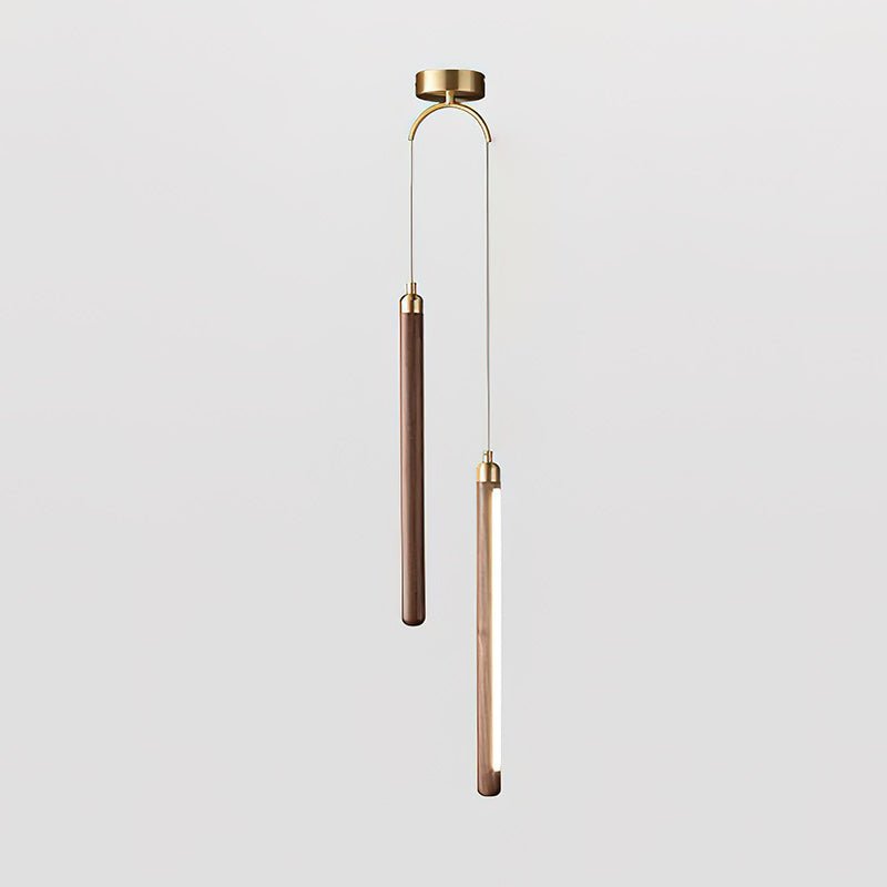 Kyoto Lineare Pendelleuchte aus Walnuss-Messing-Letslighting