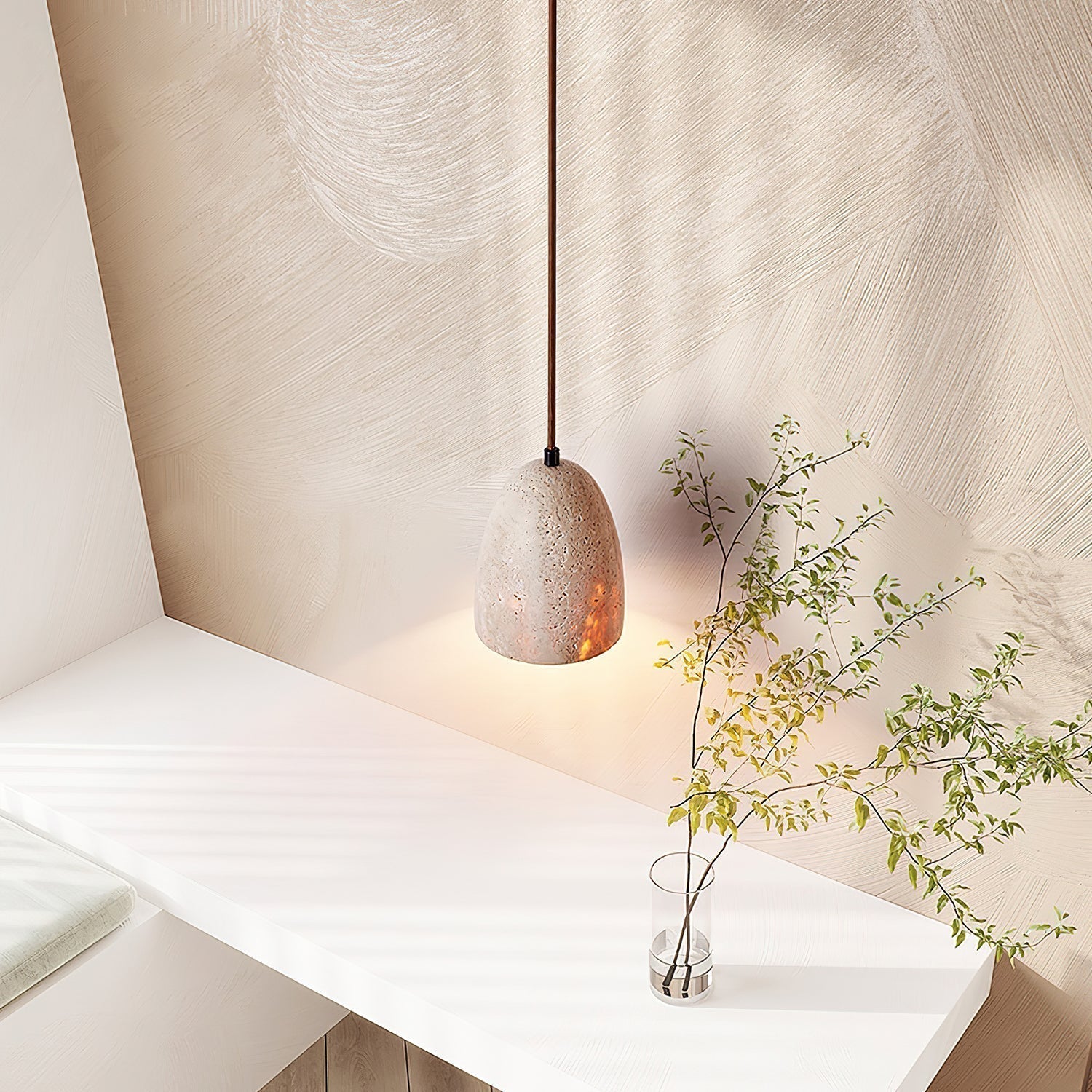 Evtheira Conical Travertine Pendant Light - Neutralighting