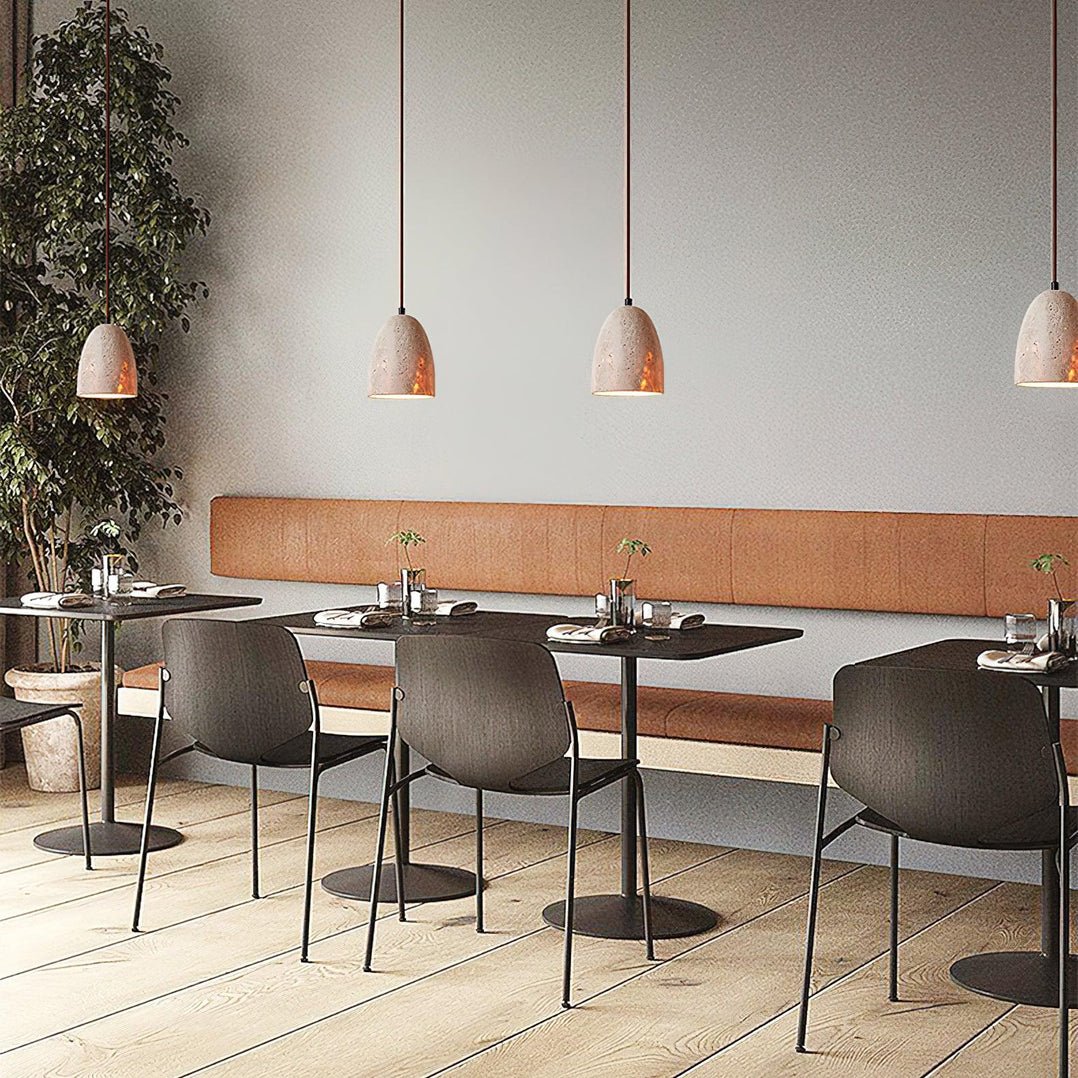 Evtheira Conical Travertine Pendant Light - Neutralighting