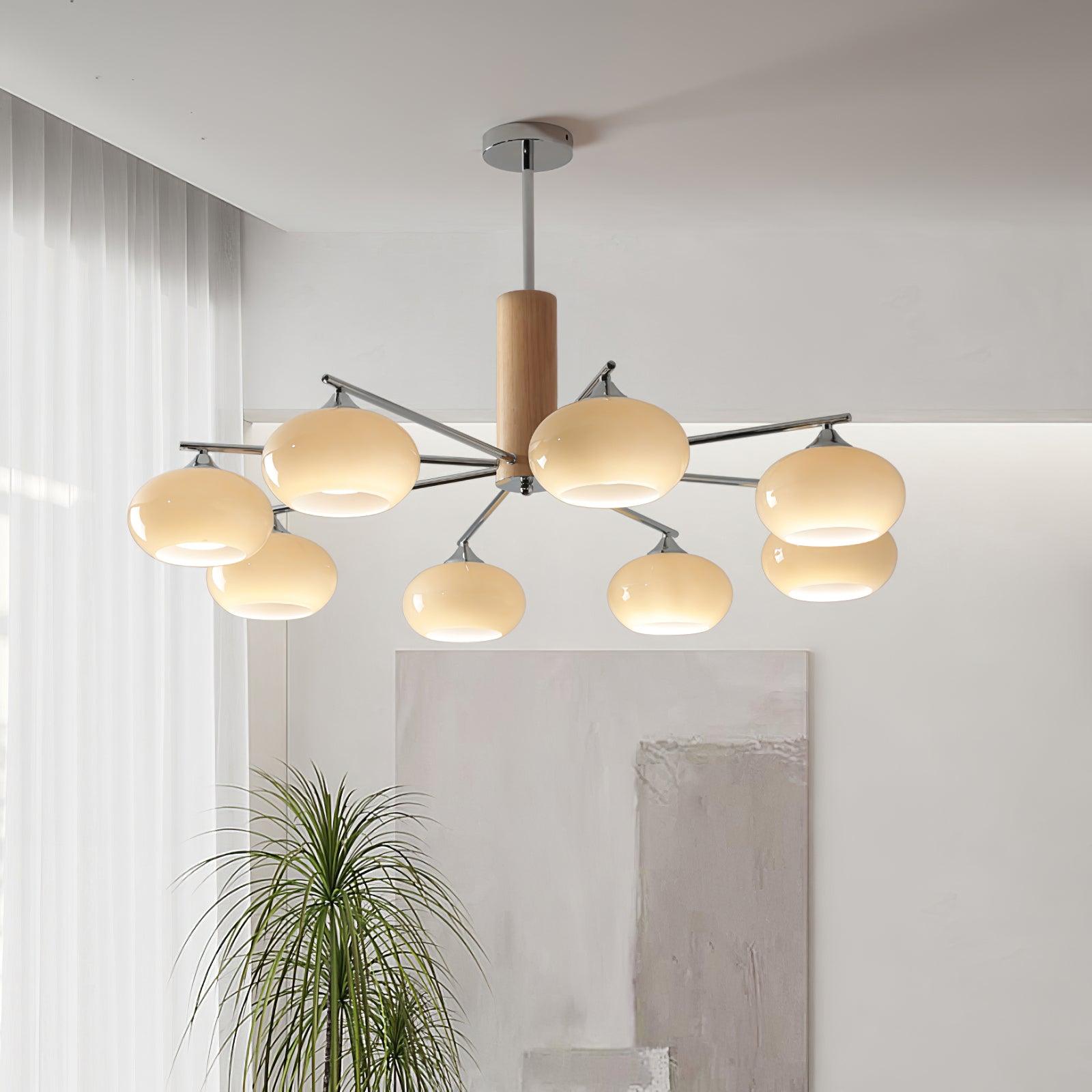 Lustra Kronleuchter Persimmon Glas Mid-Century-Letslighting