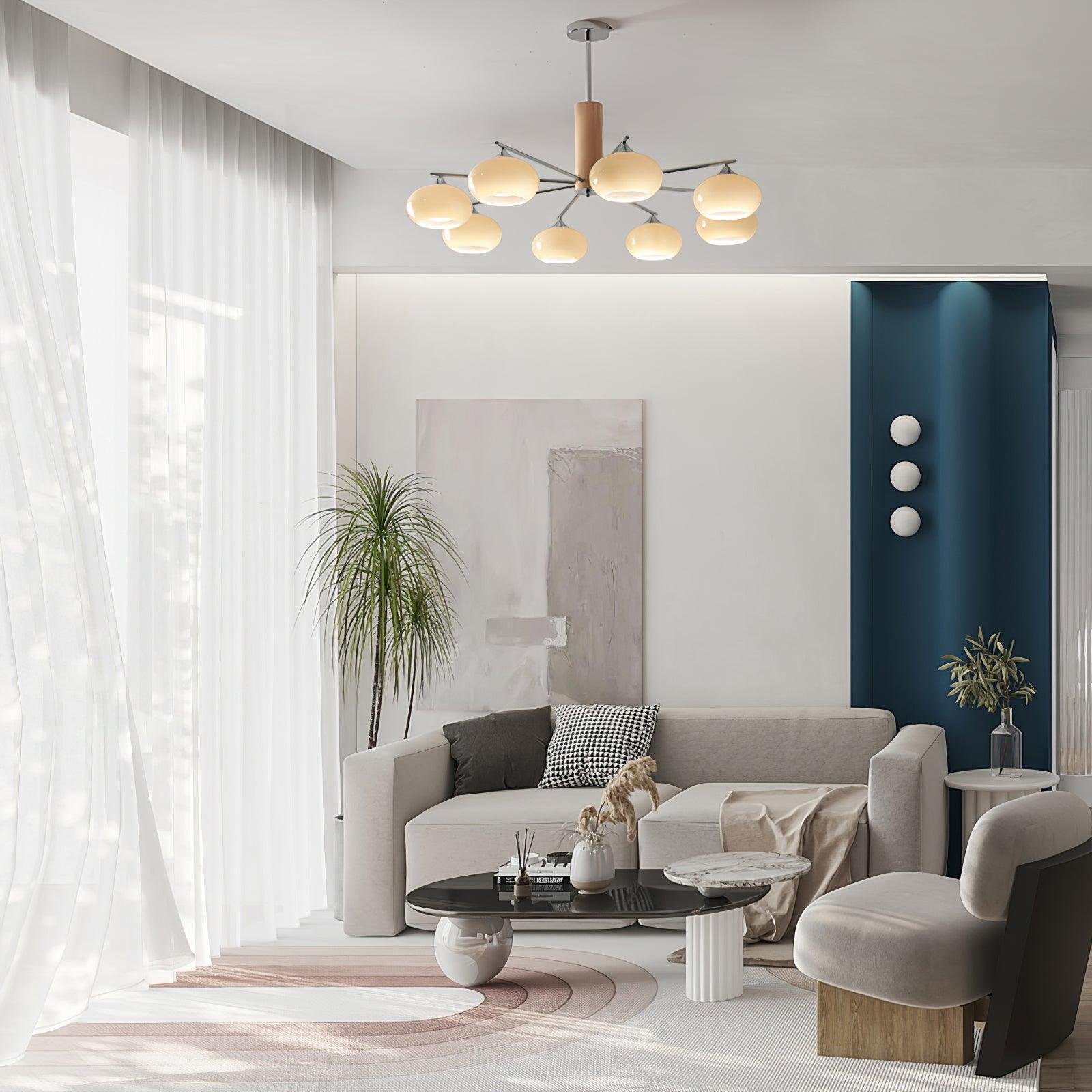 Lustra Kronleuchter Persimmon Glas Mid-Century-Letslighting