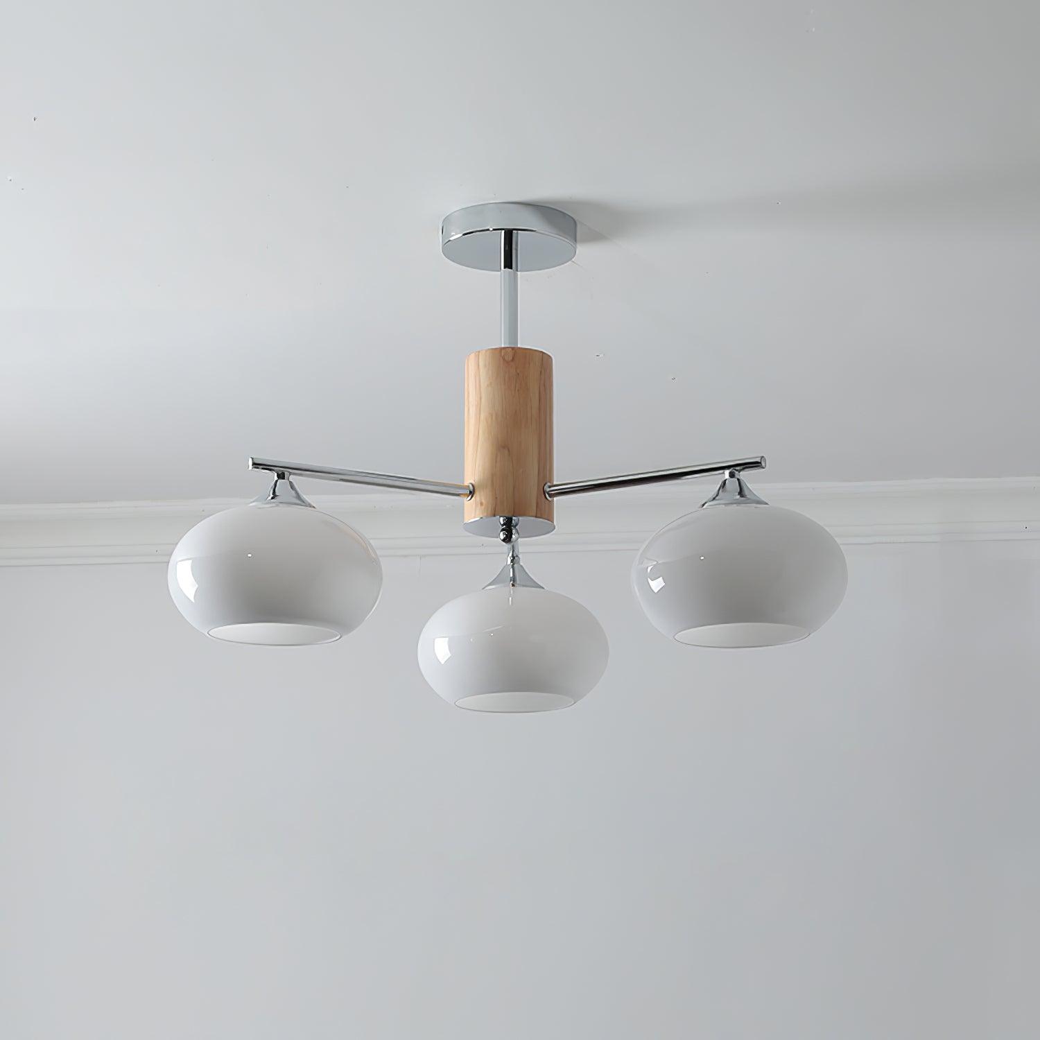 Lustra Kronleuchter Persimmon Glas Mid-Century-Letslighting
