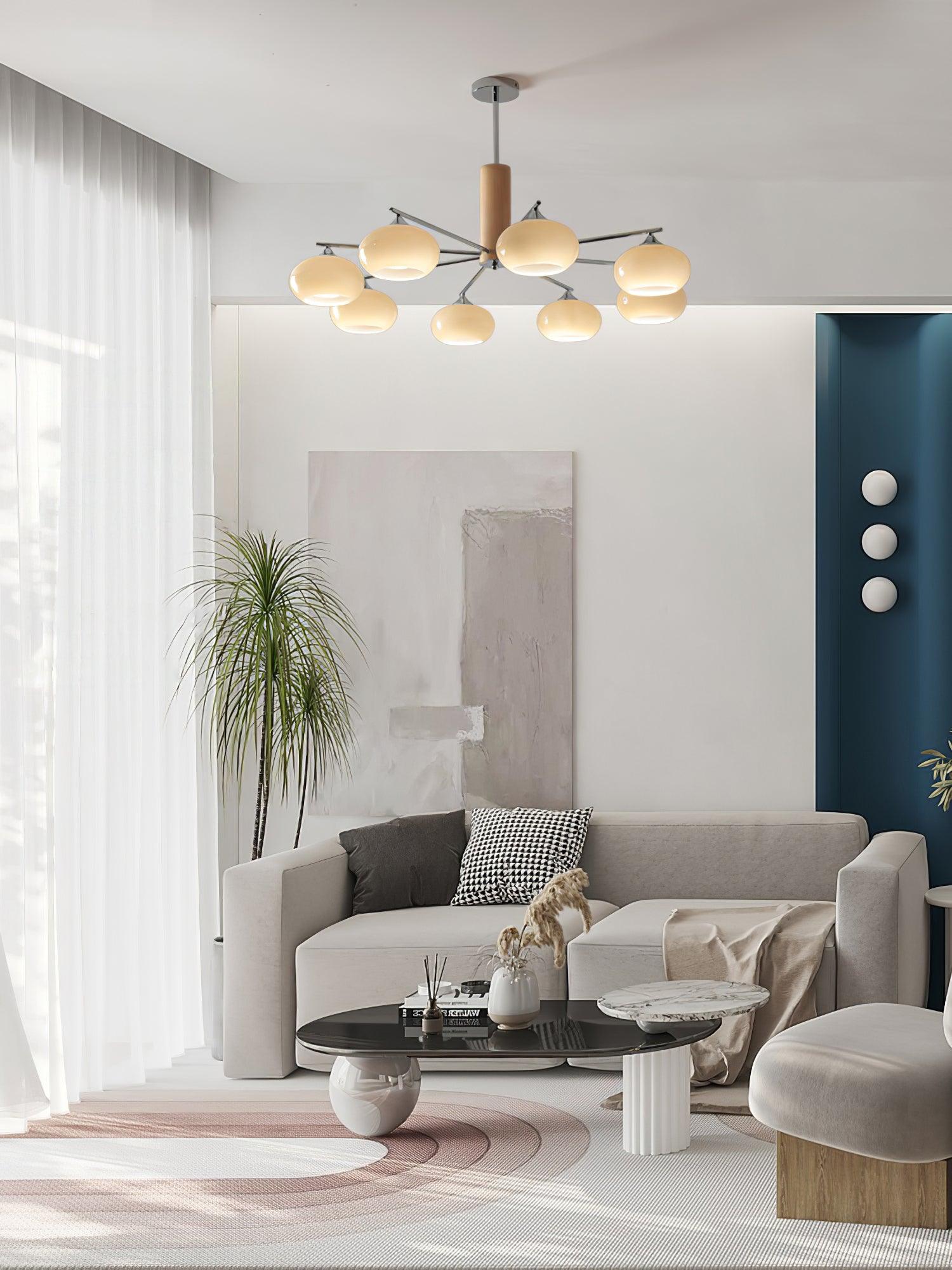 Lustra Kronleuchter Persimmon Glas Mid-Century-Letslighting