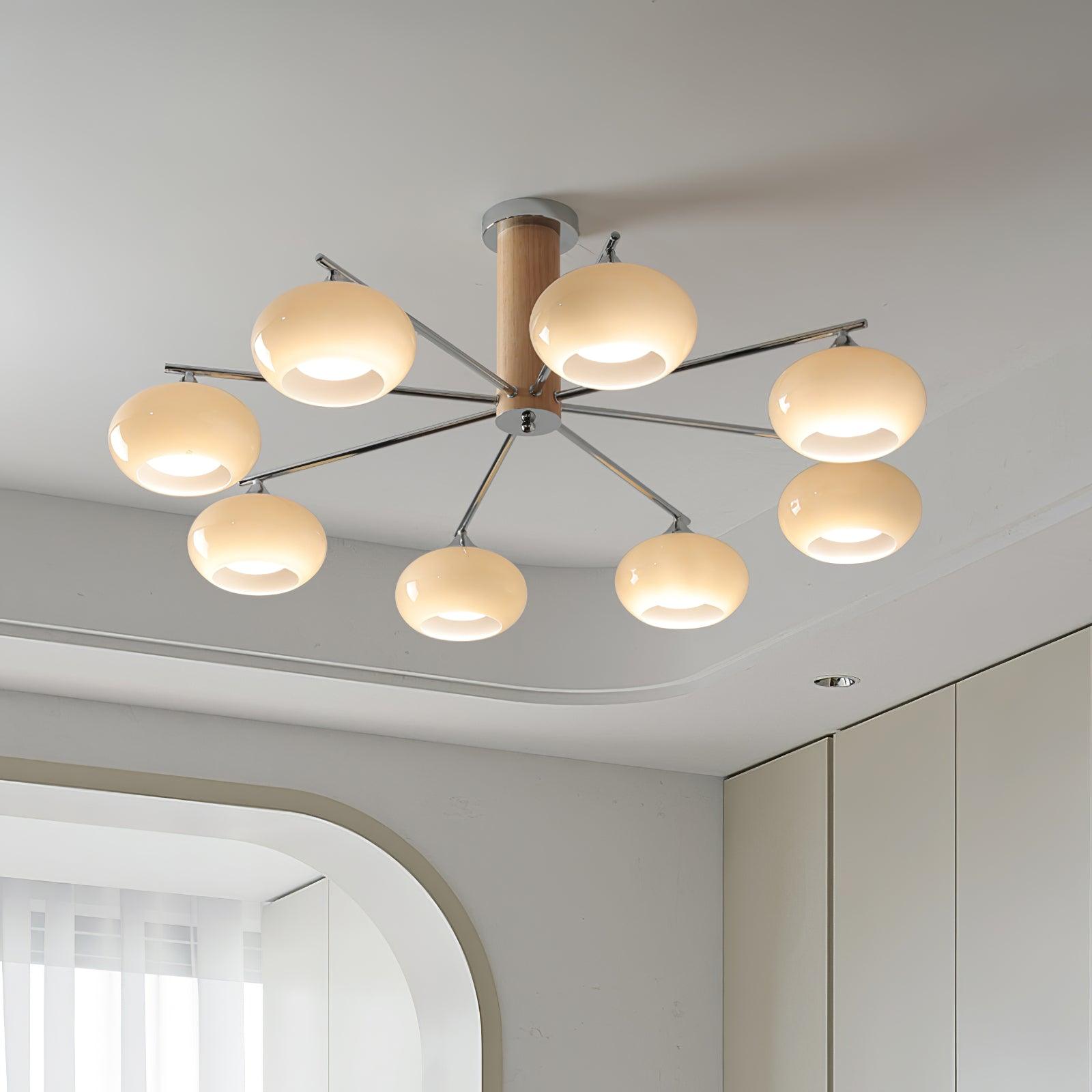 Lustra Kronleuchter Persimmon Glas Mid-Century-Letslighting