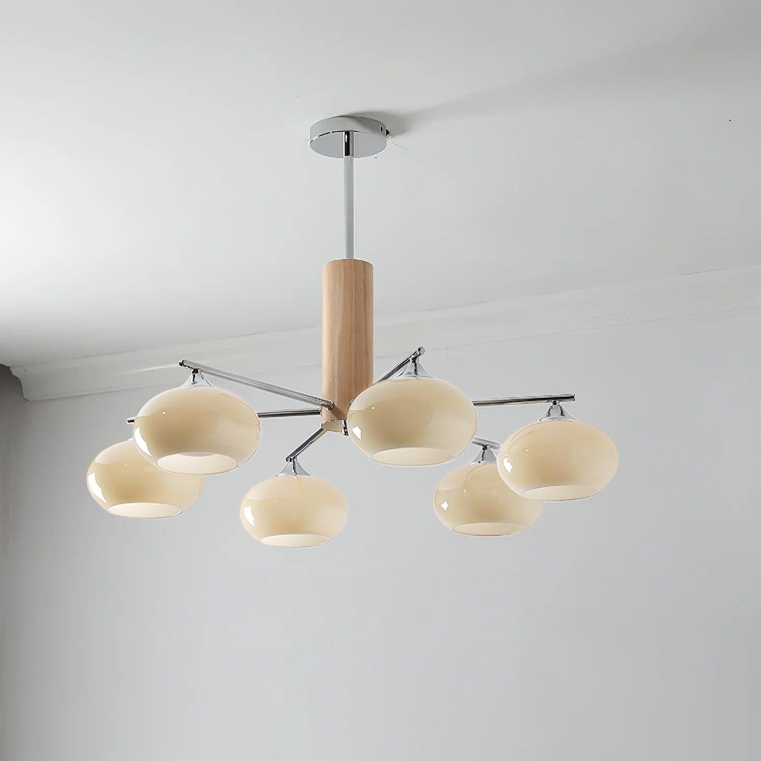 Lustra Kronleuchter Persimmon Glas Mid-Century-Letslighting