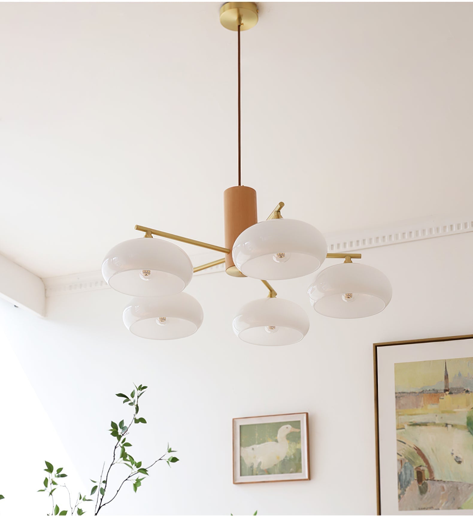 Nova Kronleuchter aus Natürlichem Persimmon-Glas-Letslighting