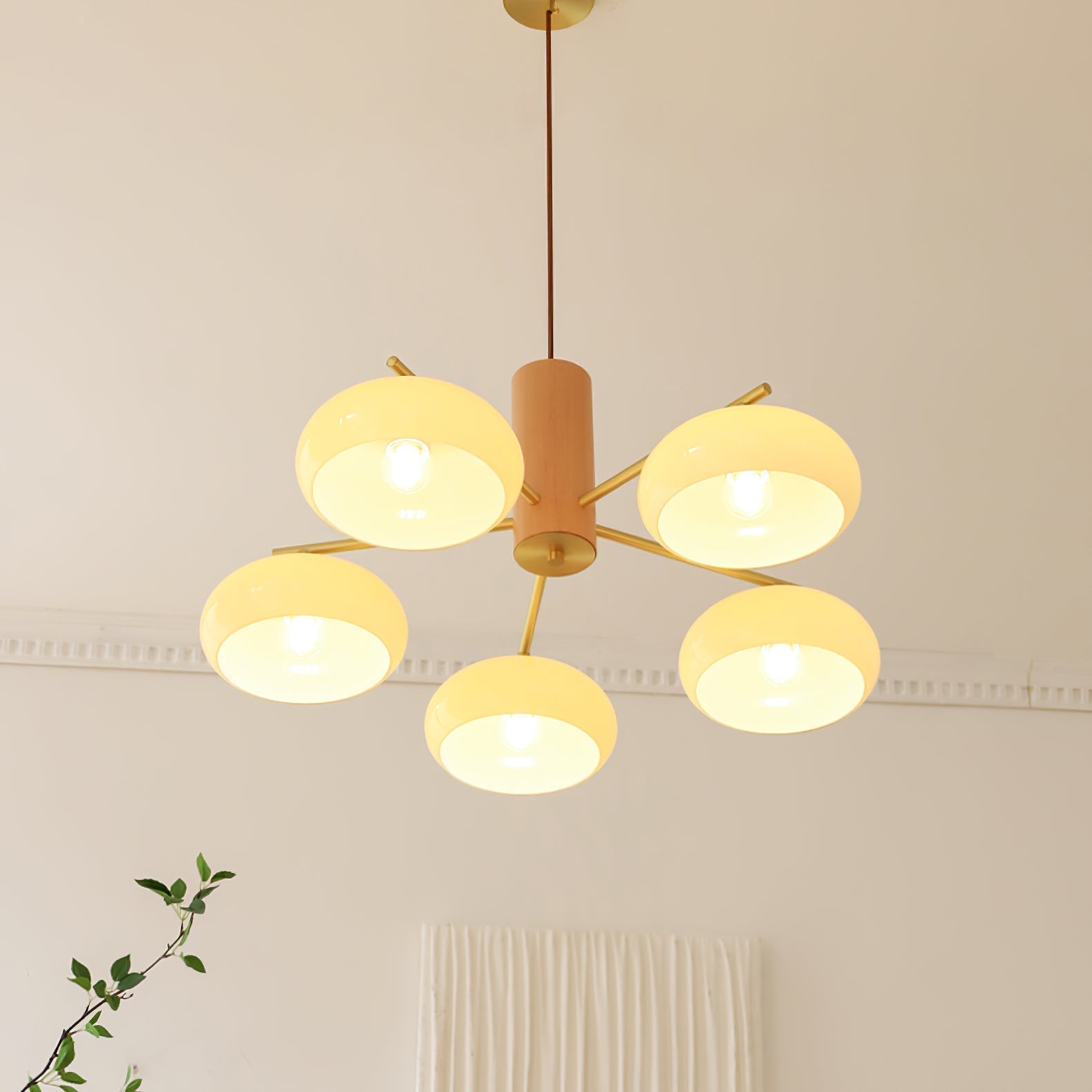 Nova Kronleuchter aus Natürlichem Persimmon-Glas-Letslighting