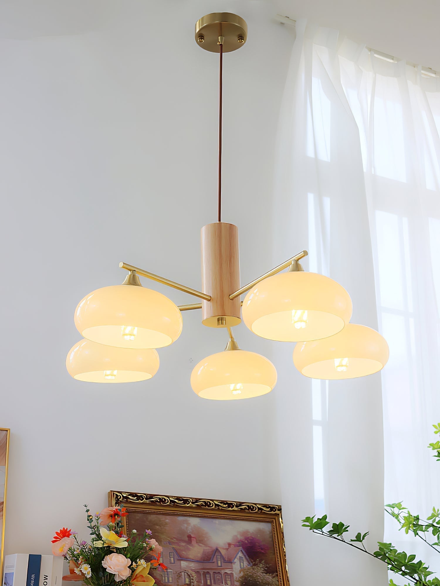 Nova Kronleuchter aus Natürlichem Persimmon-Glas-Letslighting