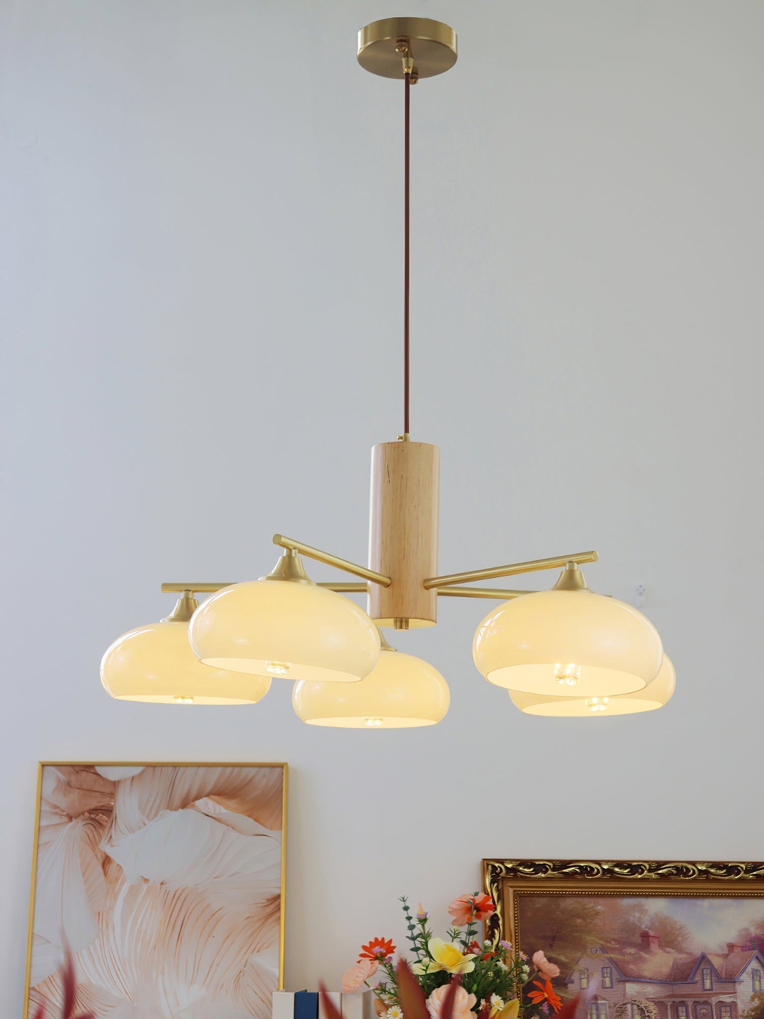 Nova Kronleuchter aus Natürlichem Persimmon-Glas-Letslighting