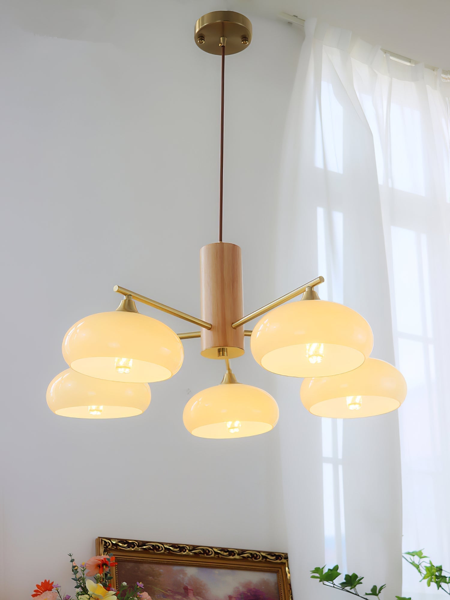 Nova Kronleuchter aus Natürlichem Persimmon-Glas-Letslighting