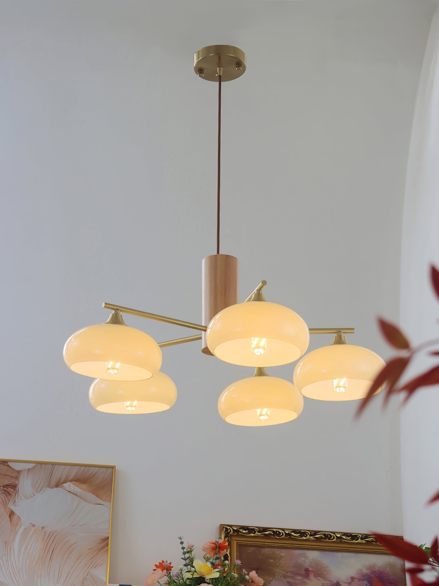 Nova Kronleuchter aus Natürlichem Persimmon-Glas-Letslighting