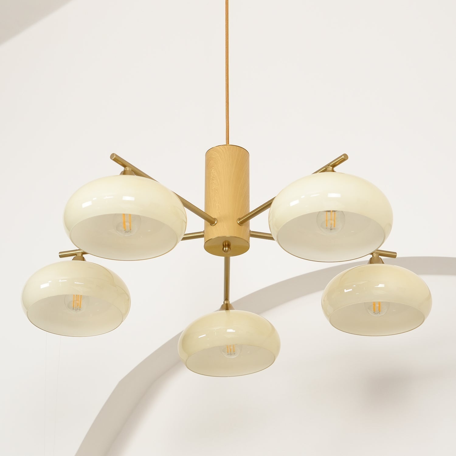 Nova Kronleuchter aus Natürlichem Persimmon-Glas-Letslighting