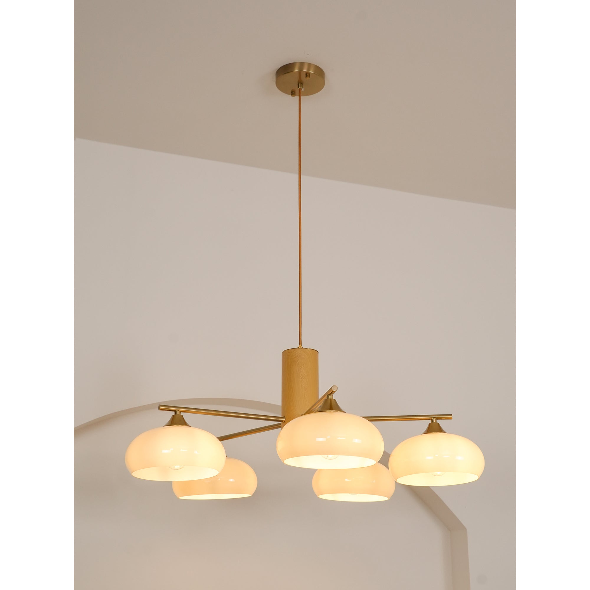 Nova Kronleuchter aus Natürlichem Persimmon-Glas-Letslighting