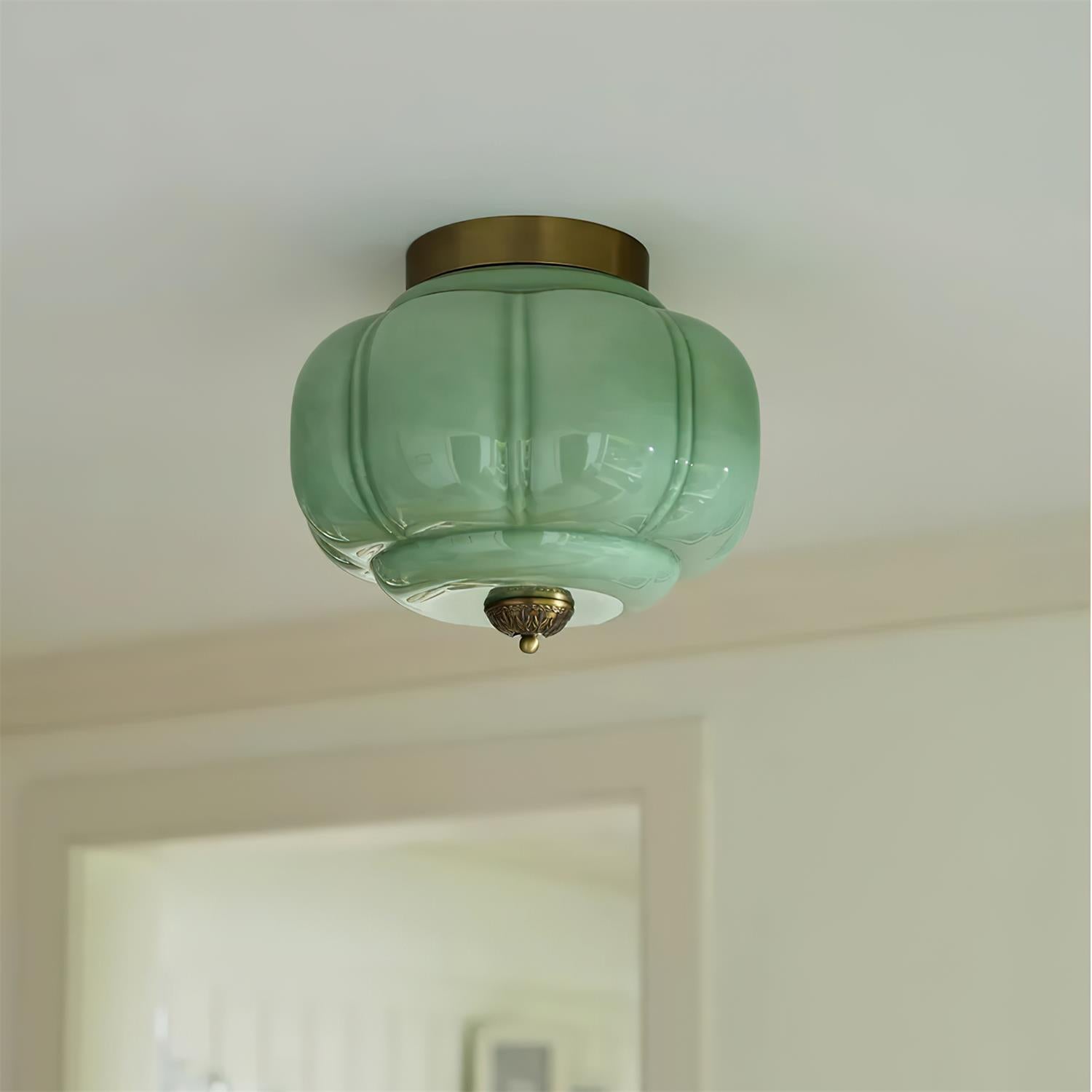 Elyra Green Glass Ceiling Lamp - Letslighting