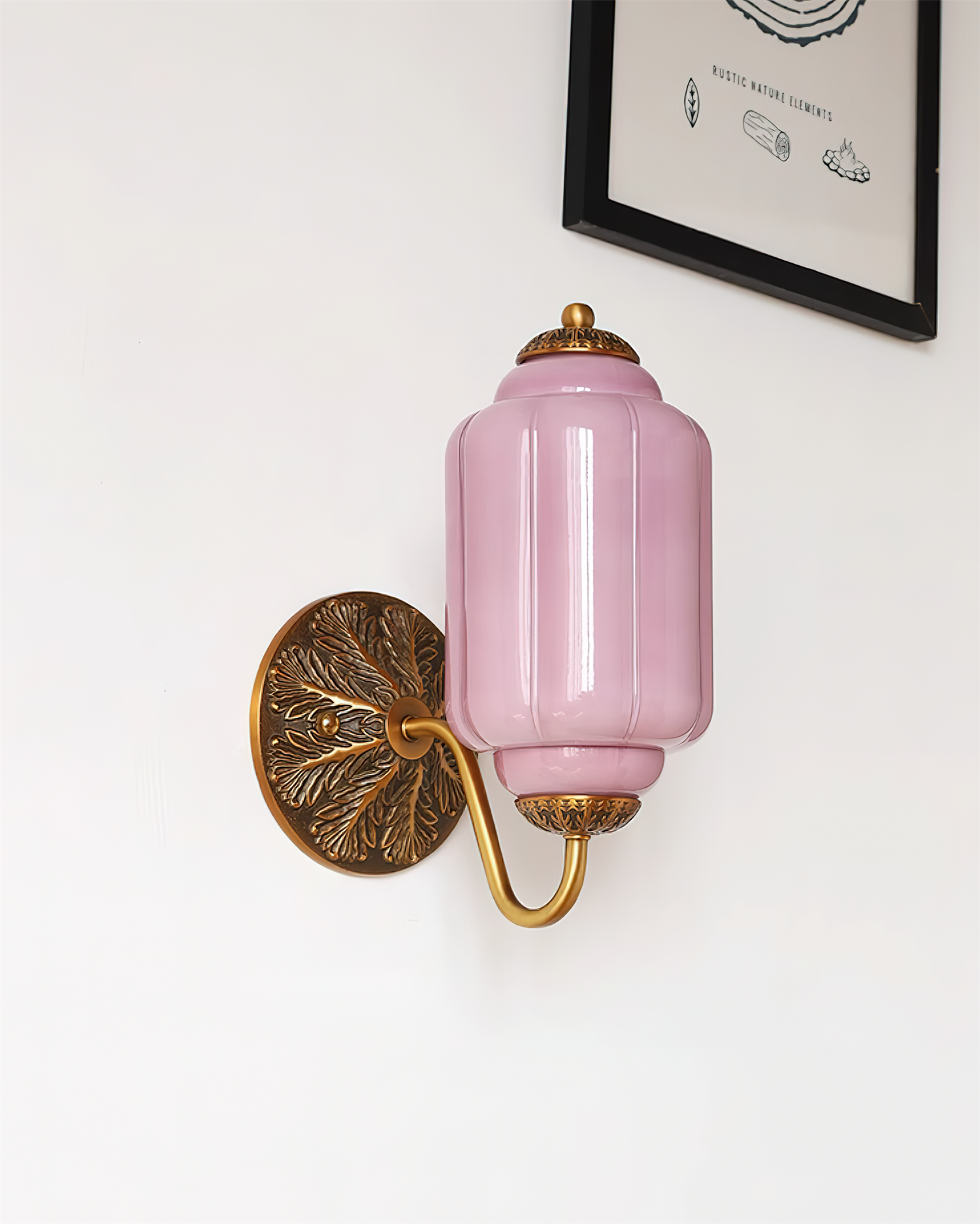 Melvane Vintage Rosa Glas Wandleuchte-Letslighting
