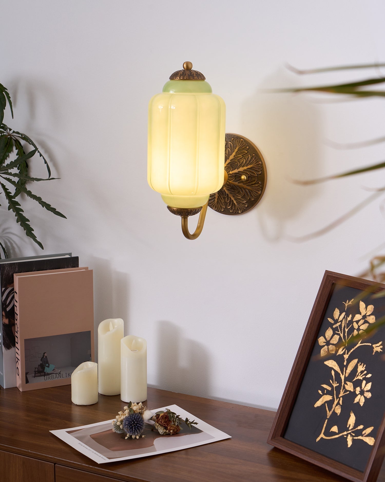 Melvane Vintage Rosa Glas Wandleuchte-Letslighting
