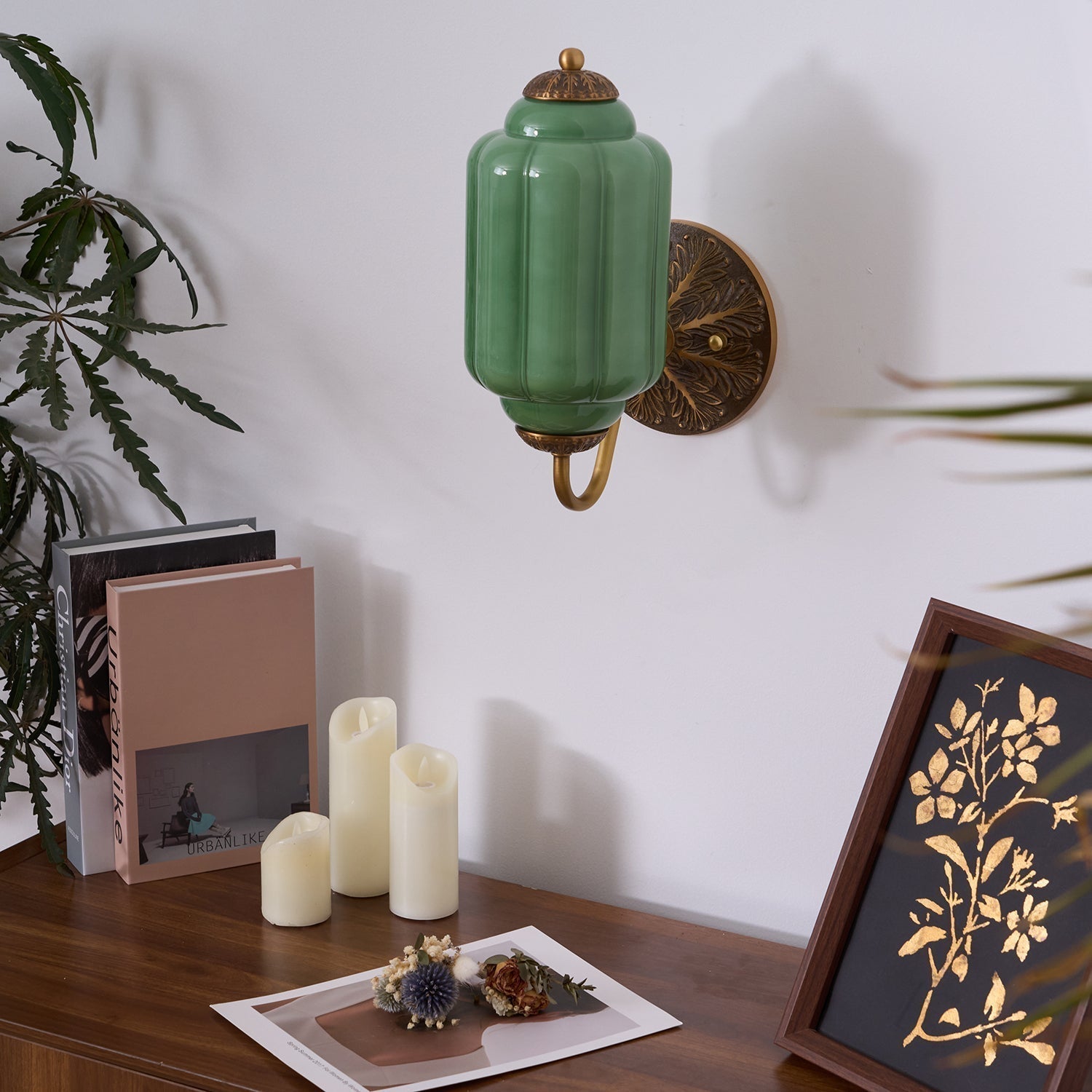 Melvane Vintage Rosa Glas Wandleuchte-Letslighting