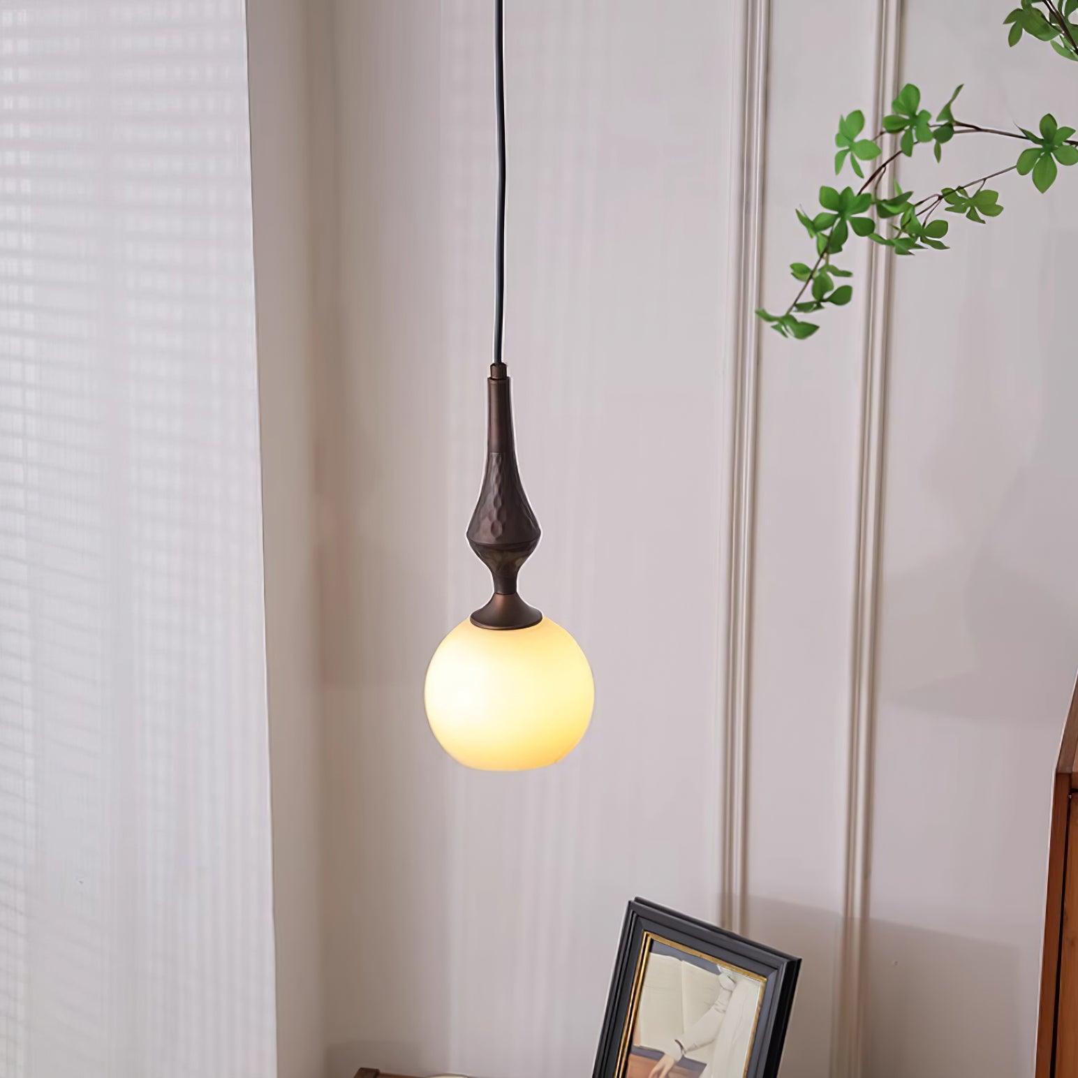 Pendelleuchte Weißer Glasschirm Gedreht Vintage-Letslighting