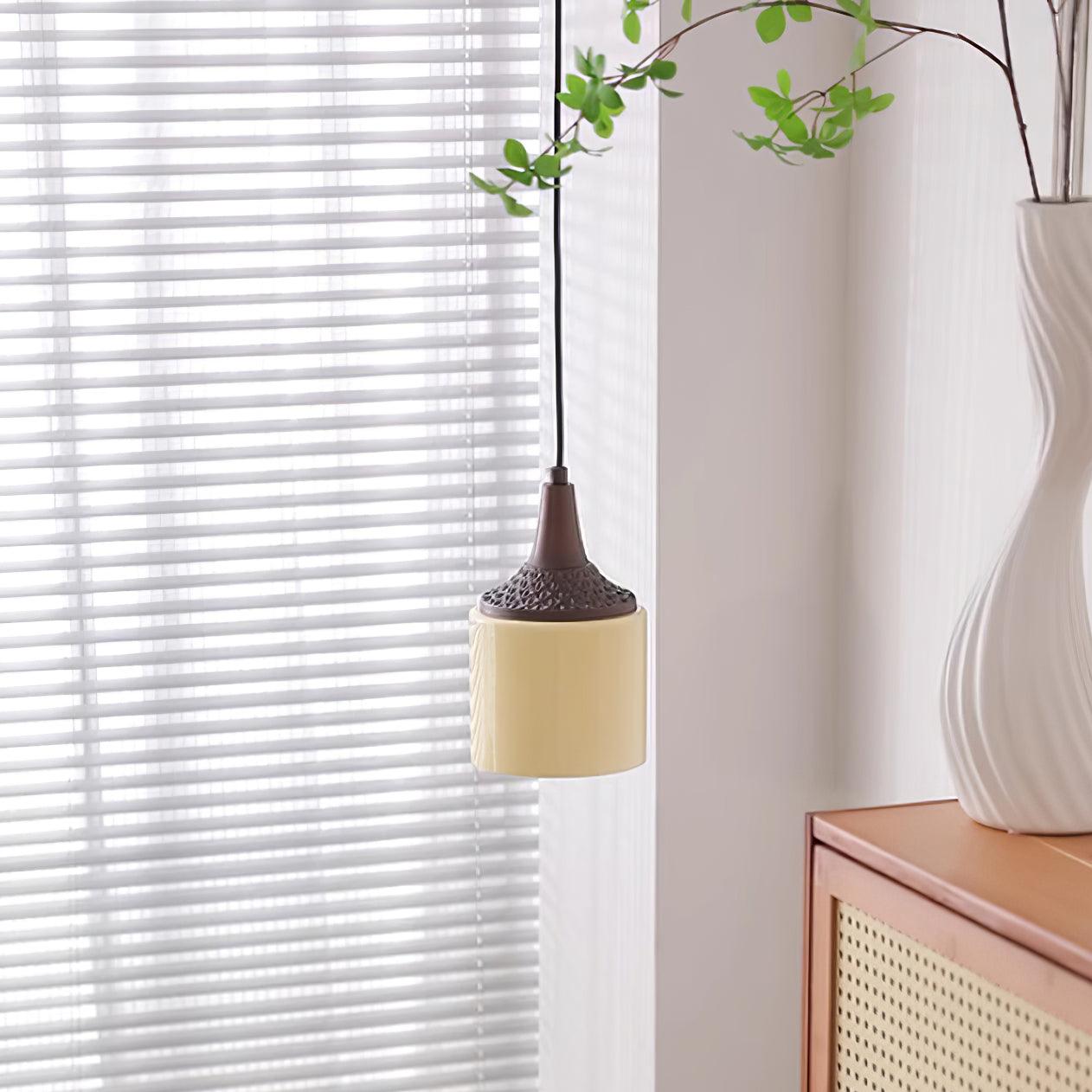 Pendelleuchte Weißer Glasschirm Gedreht Vintage-Letslighting