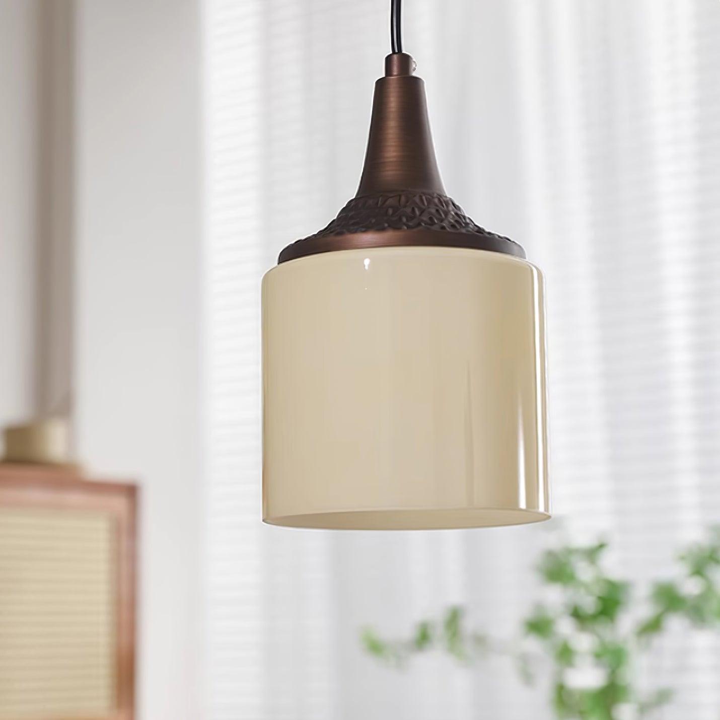 Pendelleuchte Weißer Glasschirm Gedreht Vintage-Letslighting