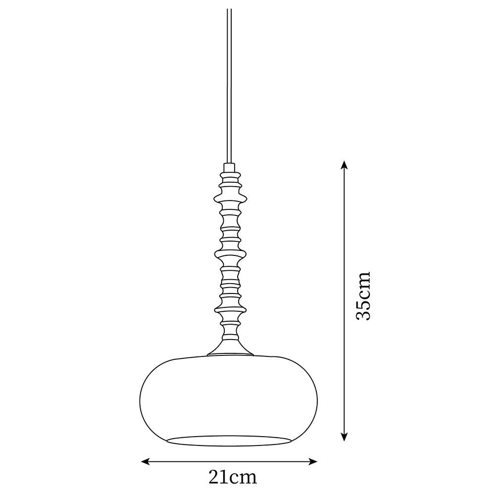 Pendelleuchte Weißer Glasschirm Gedreht Vintage-Letslighting