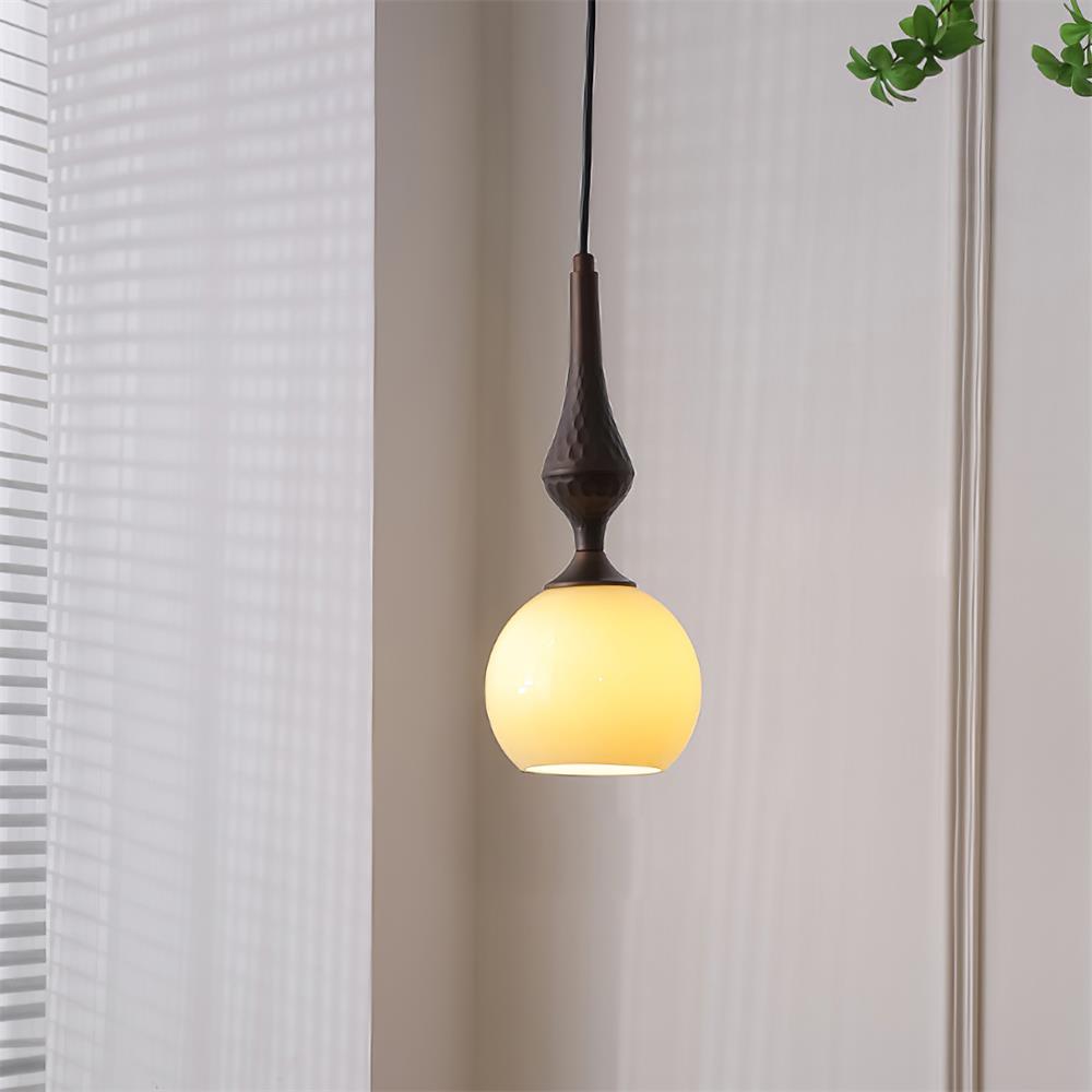 Pendelleuchte Weißer Glasschirm Gedreht Vintage-Letslighting