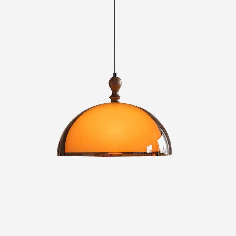 Solven Amber Glass Dome Pendant Light - Letslighting