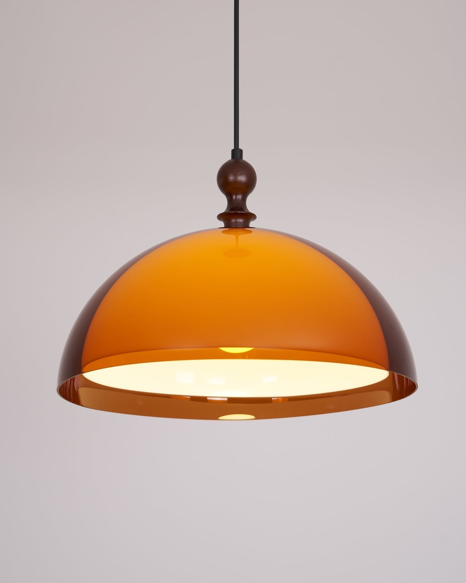 Solven Amber Glass Dome Pendant Light - Letslighting