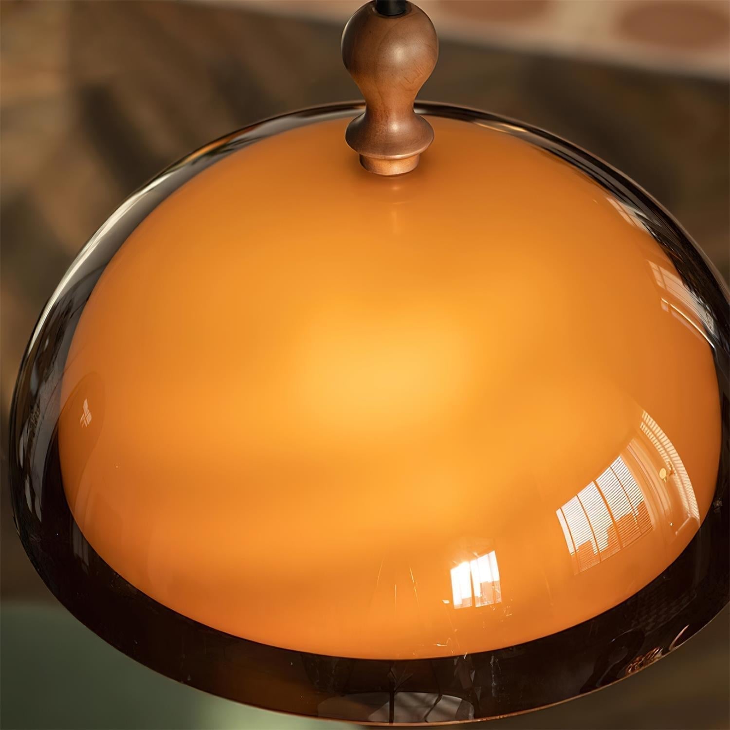 Solven Amber Glass Dome Pendant Light - Letslighting
