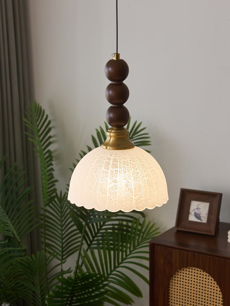 Avshaara Traditionell Eleganz Vintage Stoff Holz Pendelleuchte-Letslighting