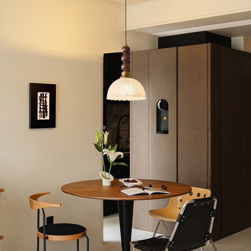 Avshaara Traditionell Eleganz Vintage Stoff Holz Pendelleuchte-Letslighting