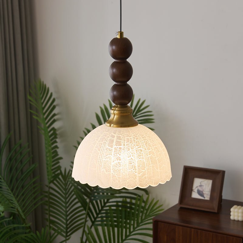 Avshaara Traditionell Eleganz Vintage Stoff Holz Pendelleuchte-Letslighting