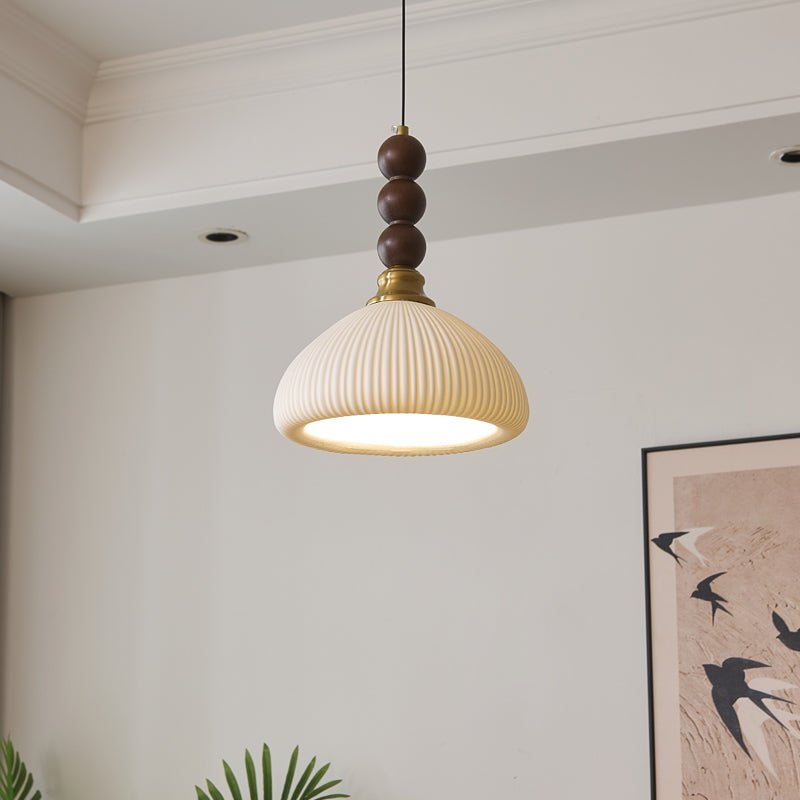 Avshaara Traditionell Eleganz Vintage Stoff Holz Pendelleuchte-Letslighting
