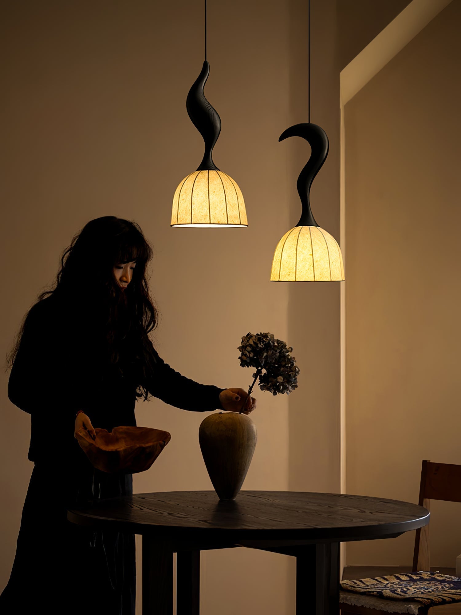 Colire Creativity Pendelleuchte aus Gedrehtem Holz-Letslighting