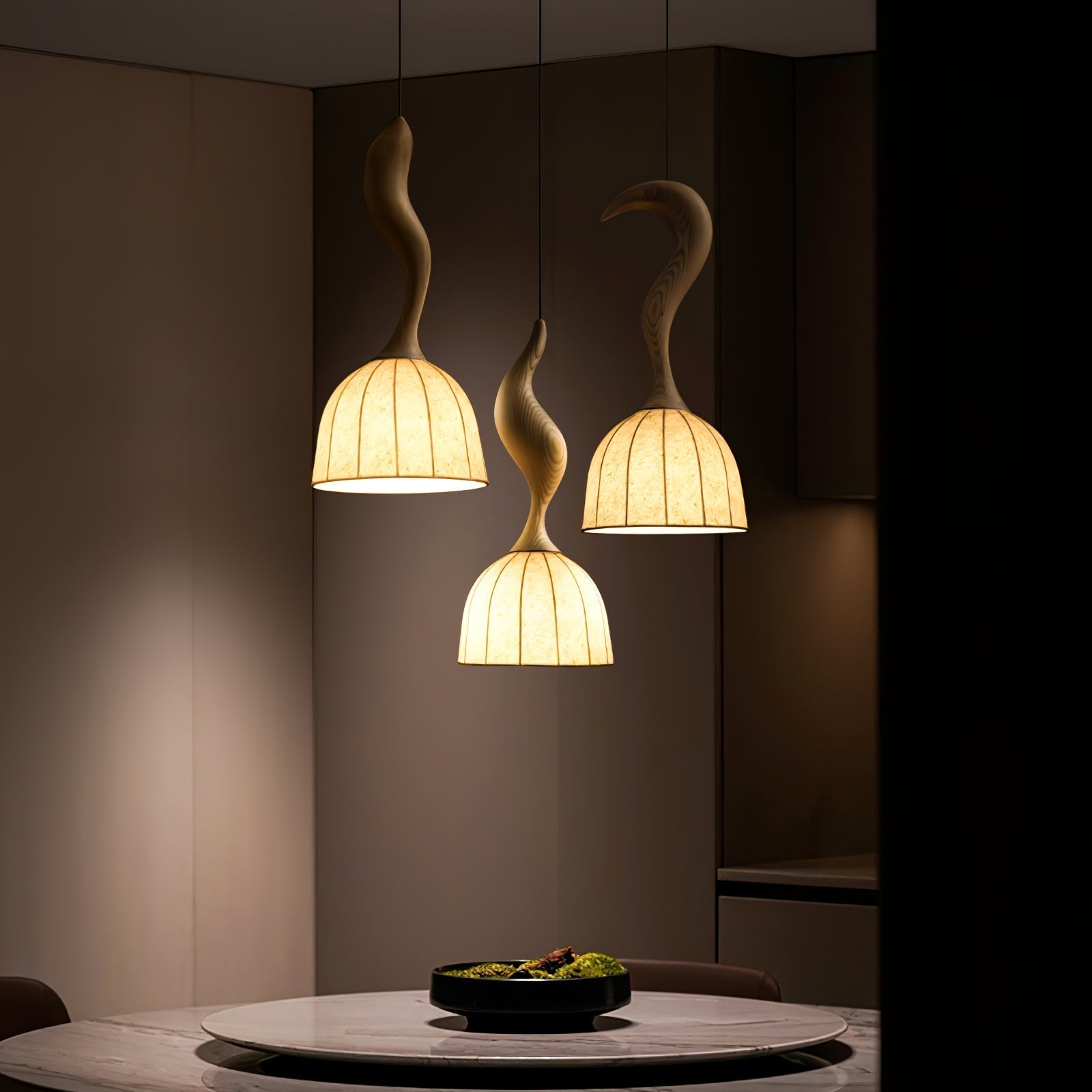 Colire Creativity Pendelleuchte aus Gedrehtem Holz-Letslighting