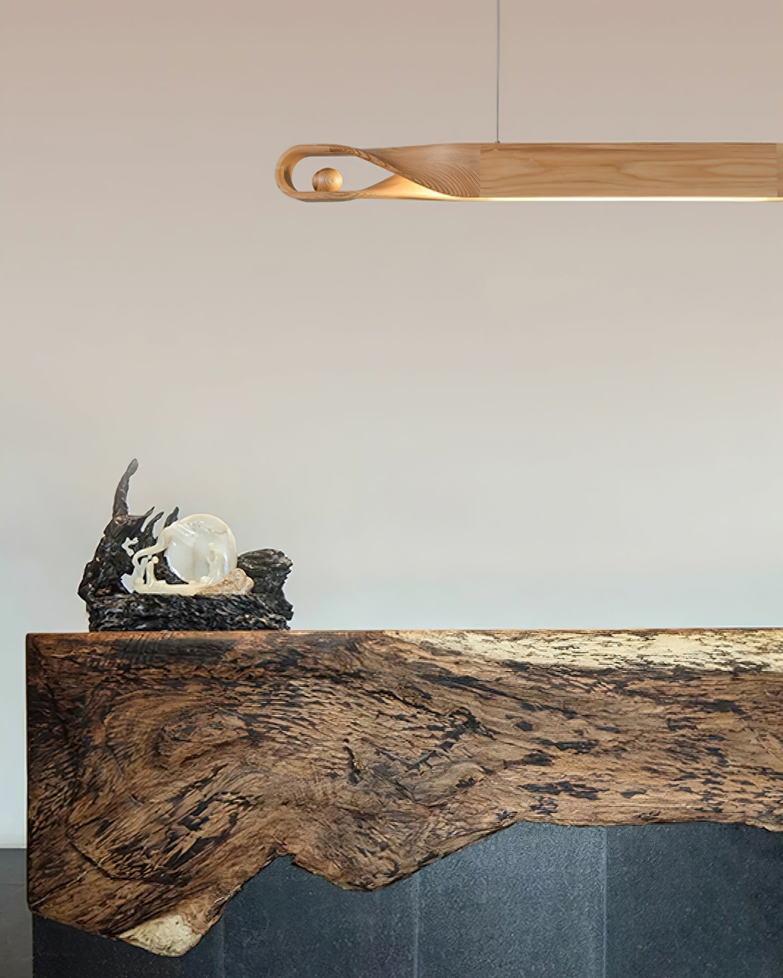 Lustra Pendelleuchte Holz Gekrümmt Minimalistisch-Letslighting
