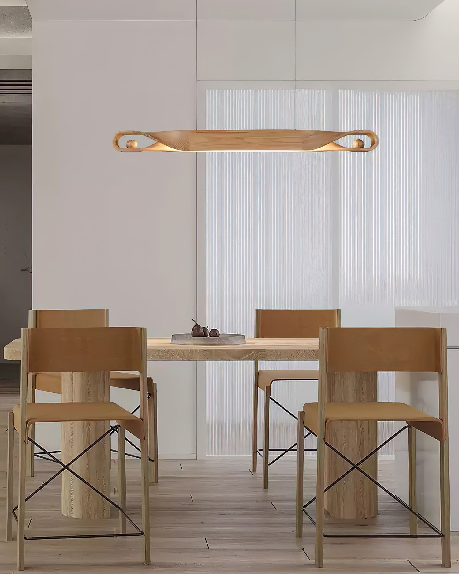 Lustra Pendelleuchte Holz Gekrümmt Minimalistisch-Letslighting