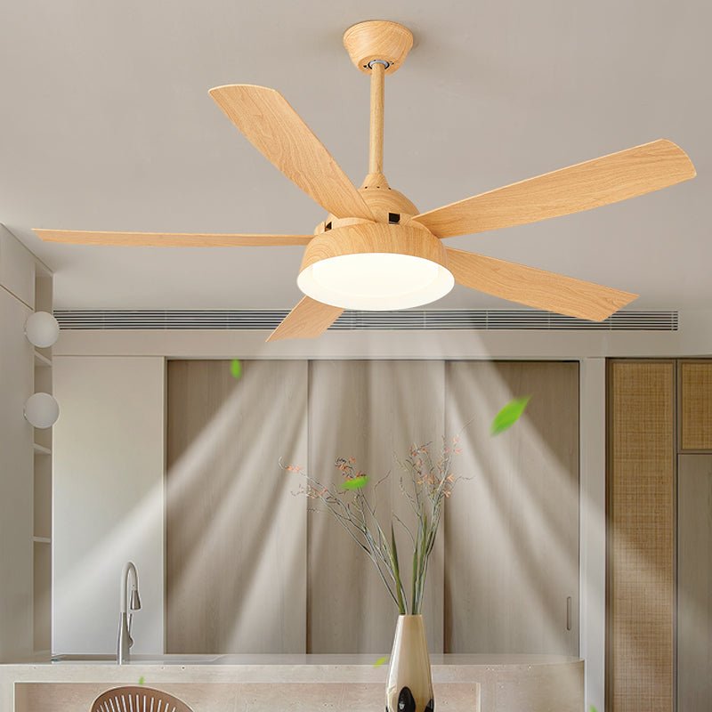 Orvino Deckenventilatorleuchte Holz, Nahaufnahme der Flügel