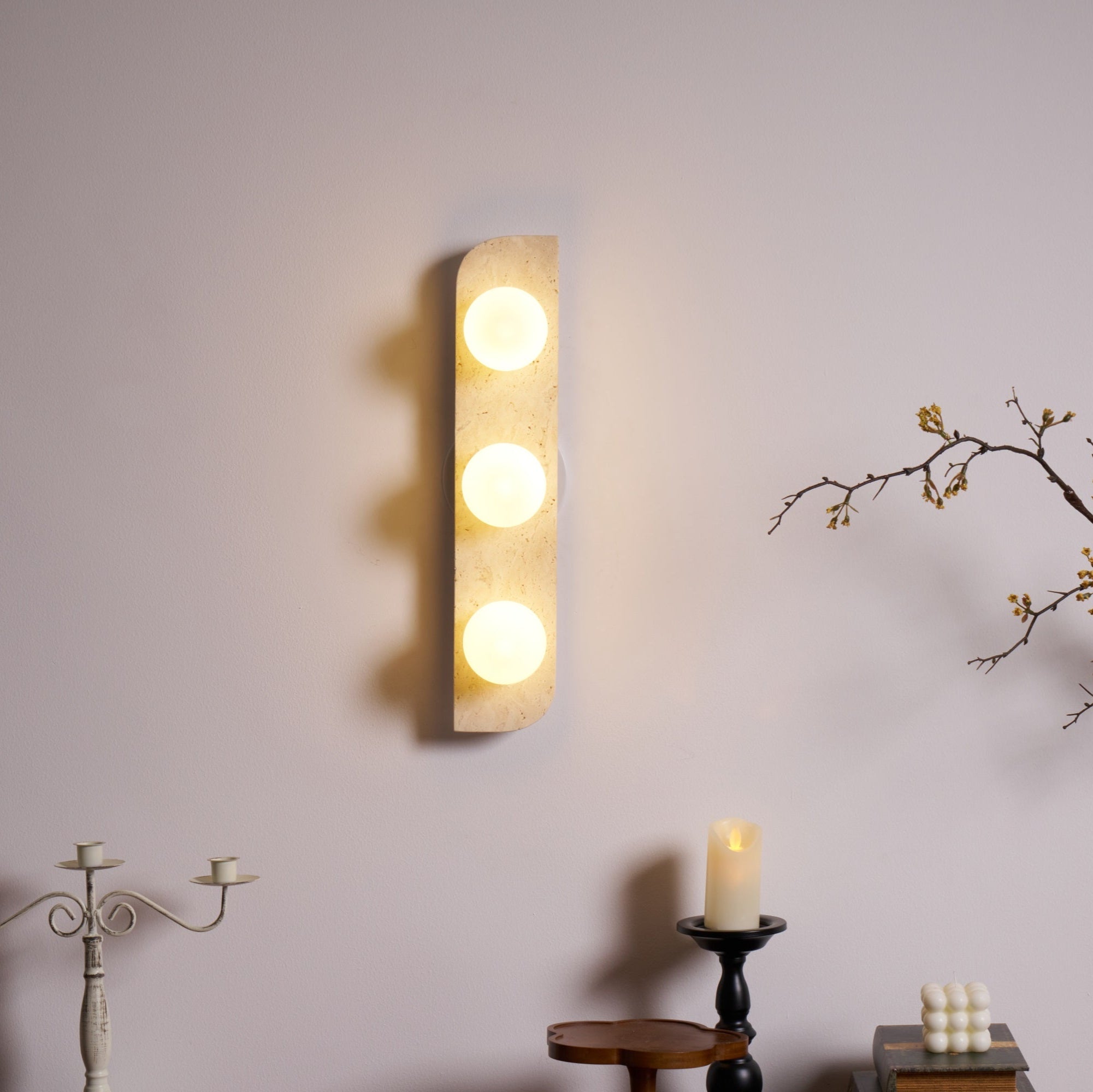 Alsilis Minimalist Travertine Wall Light - Neutralighting