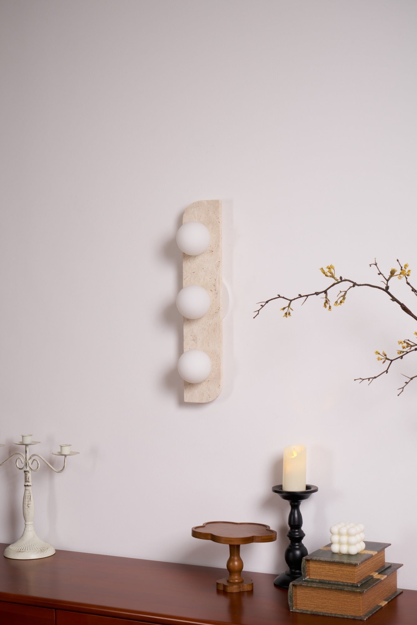 Alsilis Minimalist Travertine Wall Light - Neutralighting