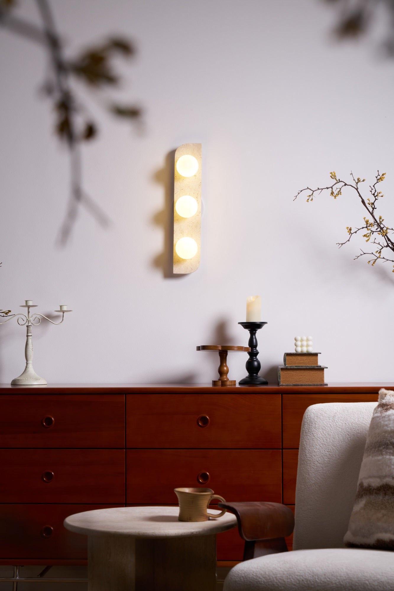 Alsilis Minimalist Travertine Wall Light - Neutralighting