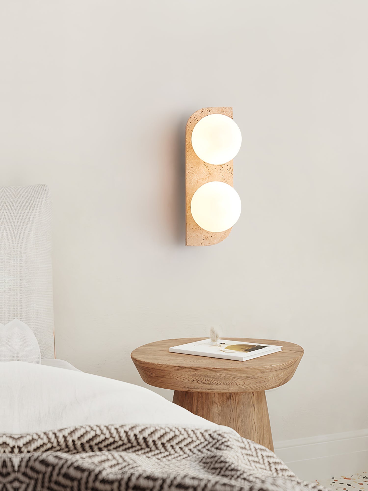 Alsilis Minimalist Travertine Wall Light - Neutralighting