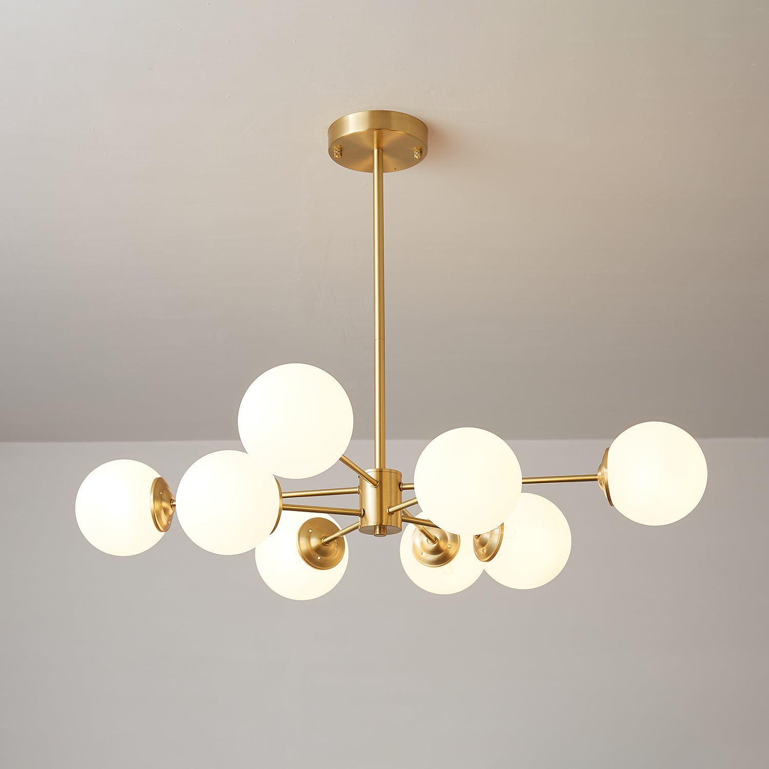 Lustra Kronleuchter Elysium Messing Matt Glas Kugeln-Letslighting