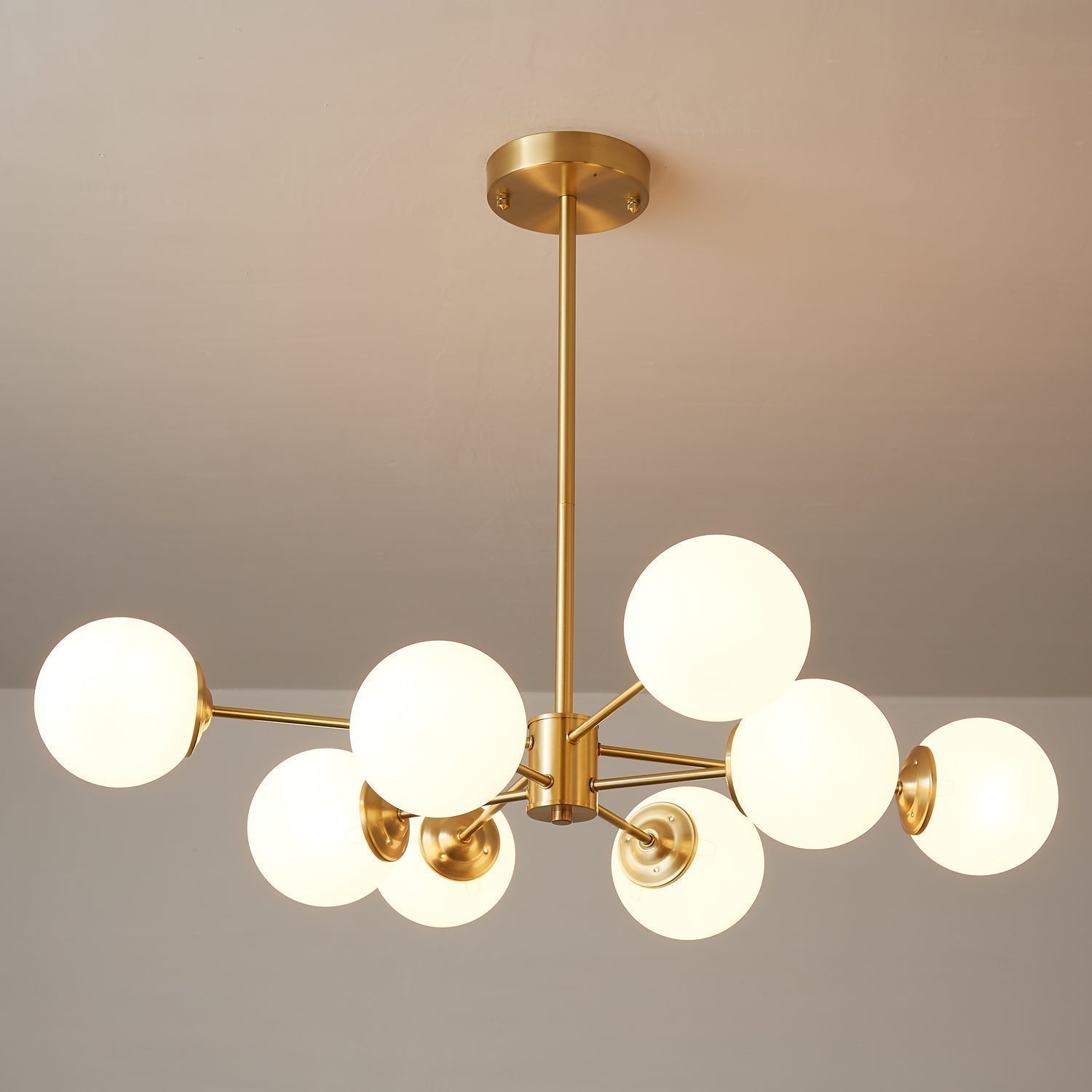 Lustra Kronleuchter Elysium Messing Matt Glas Kugeln-Letslighting