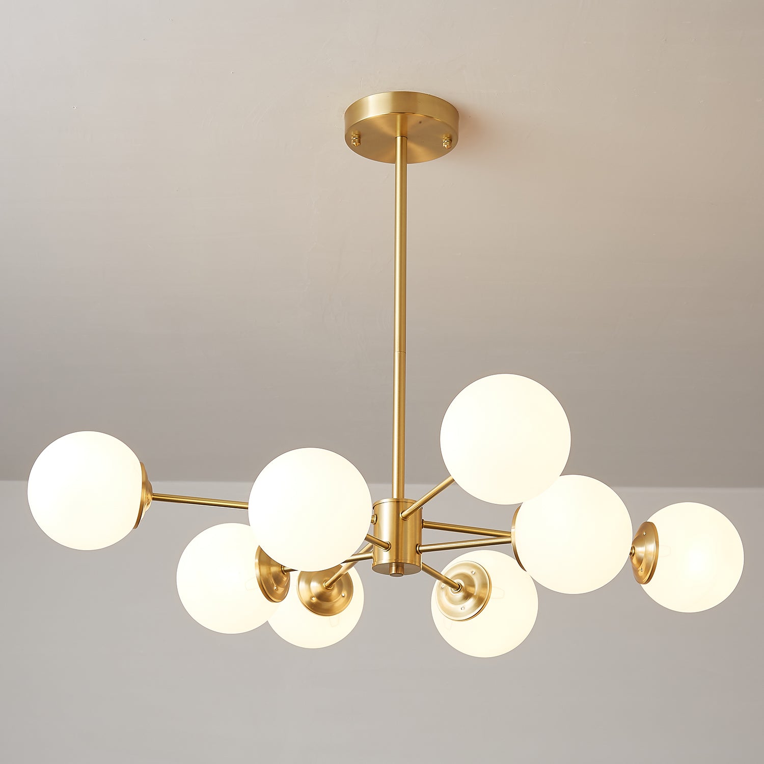 Lustra Kronleuchter Elysium Messing Matt Glas Kugeln-Letslighting