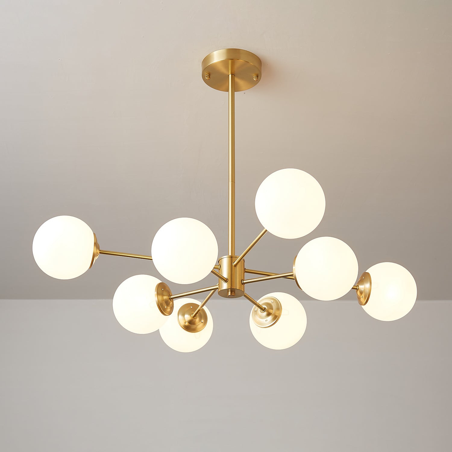 Lustra Kronleuchter Elysium Messing Matt Glas Kugeln-Letslighting