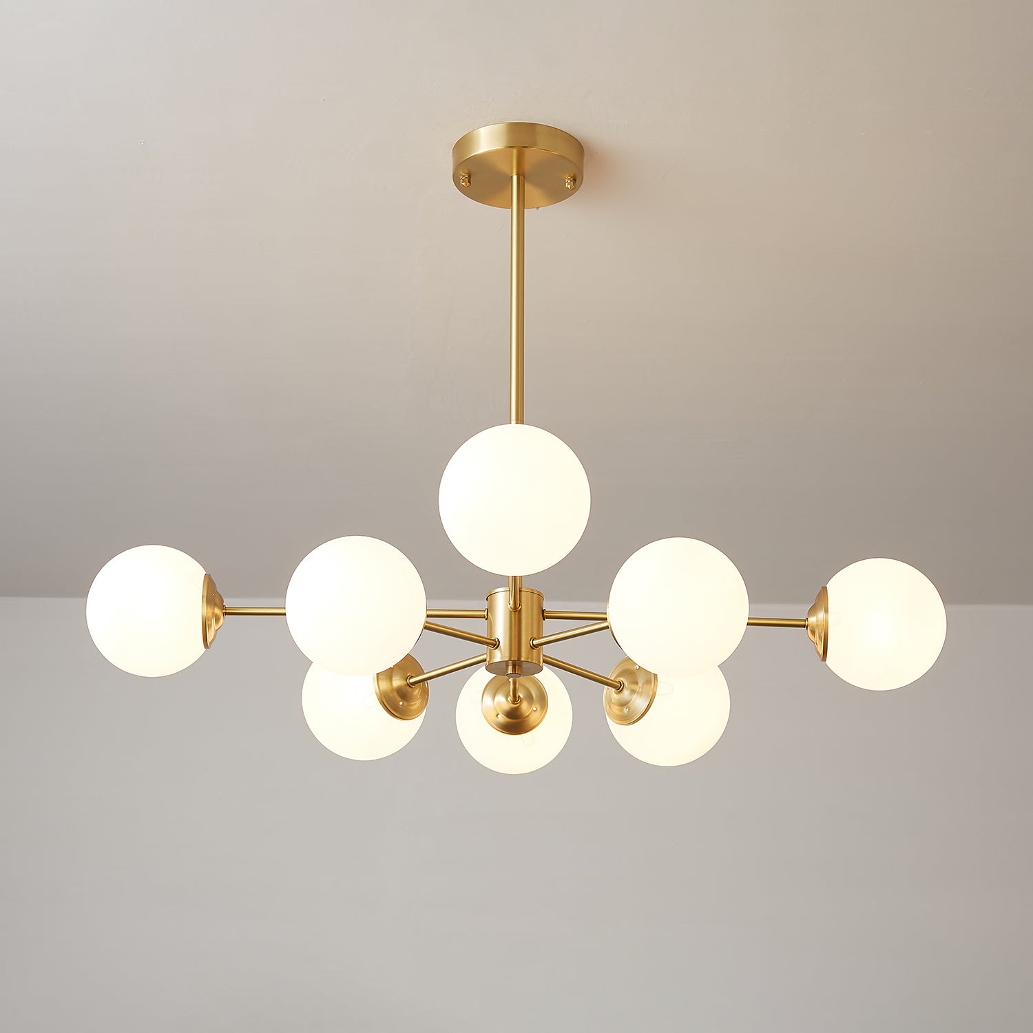 Lustra Kronleuchter Elysium Messing Matt Glas Kugeln-Letslighting
